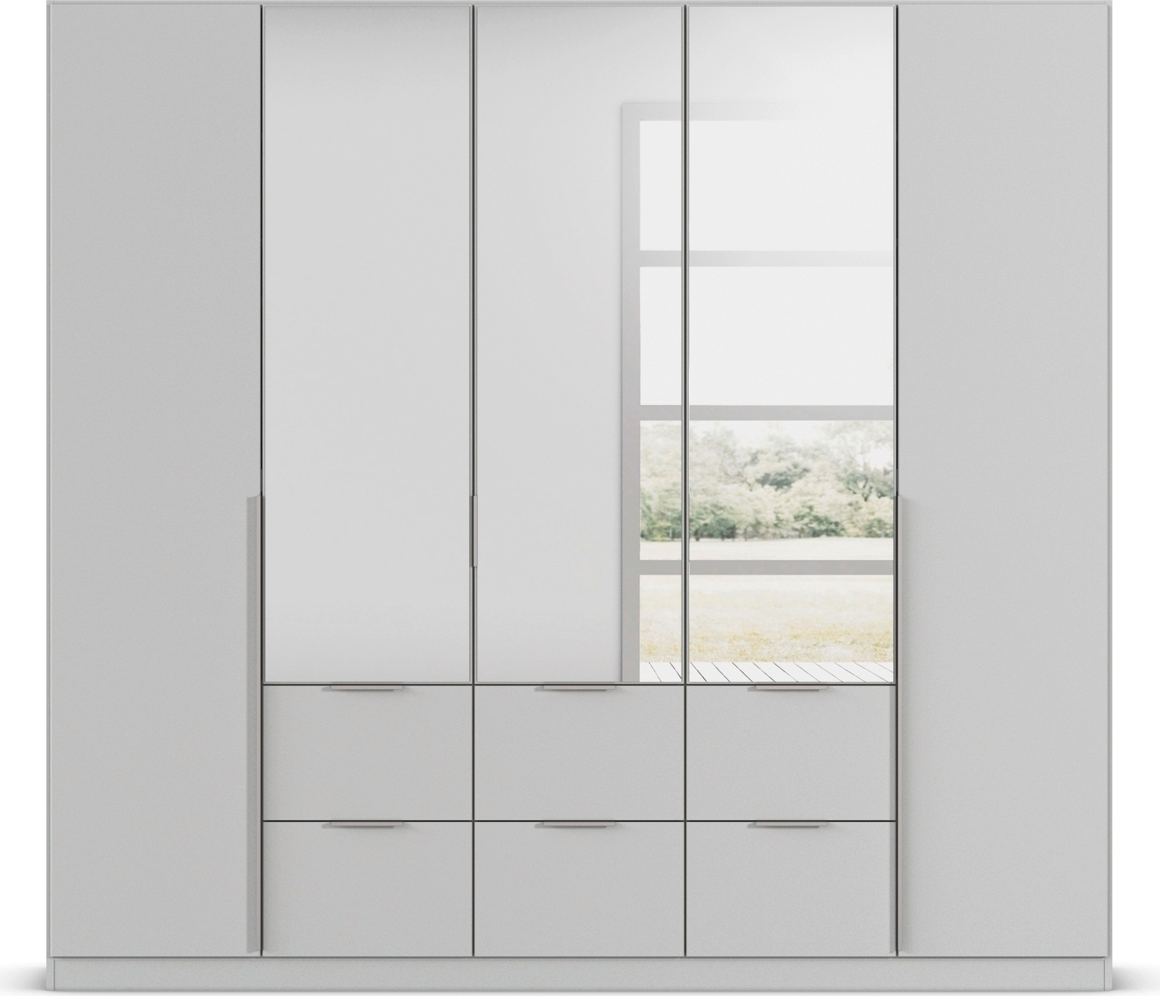 rauch Drehtürenschrank »Kleiderschrank Schrank Garderobe AGORDO mit Dekor- oder Hochglanzfront«, (in zwei Griff-Farben mit Dekor- oder Hochglanzfront), mit Außenschubkästen, in 6 Breiten und 2 Höhen MADE IN GERMANY