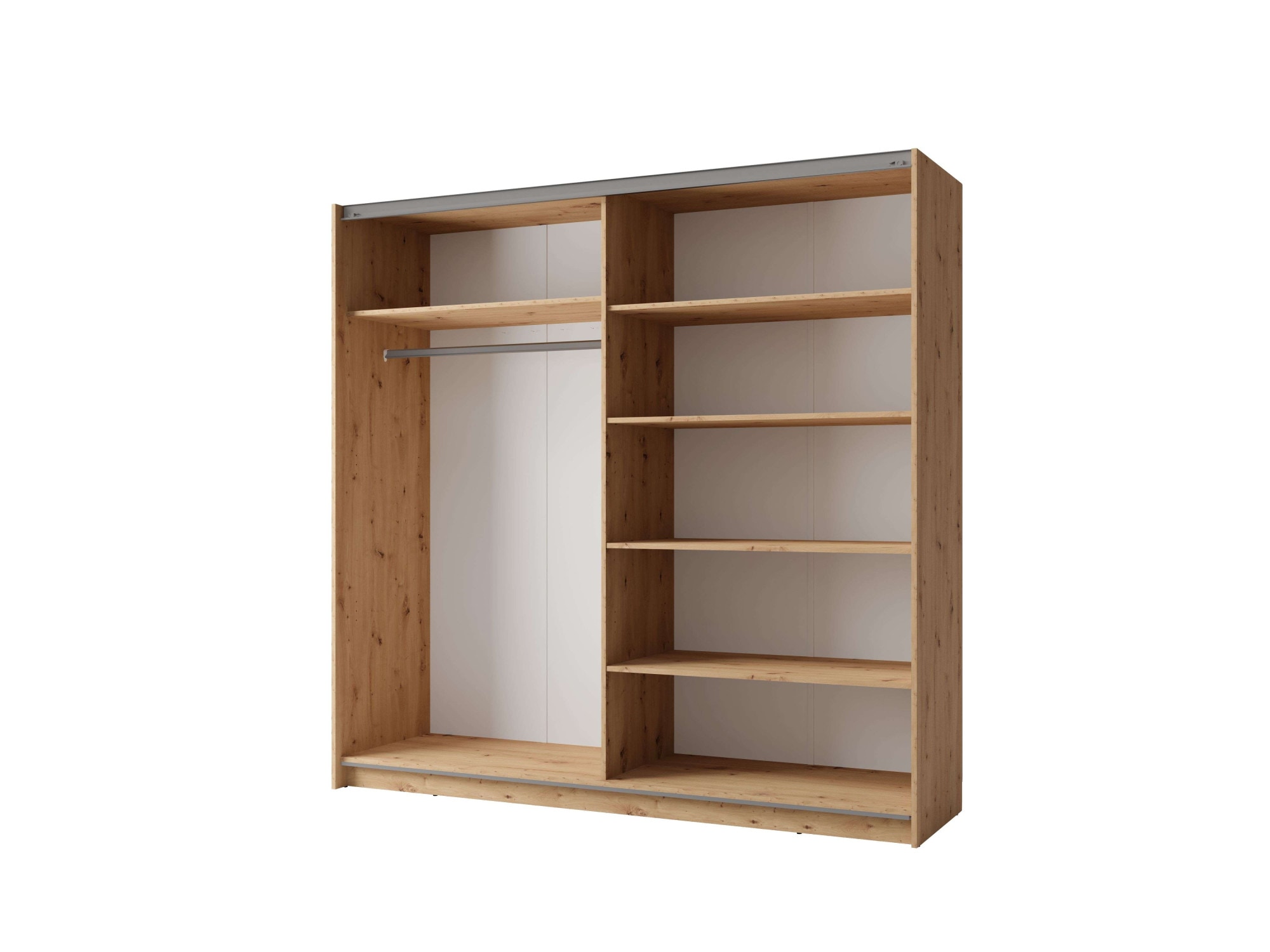 INOSIGN Kleiderschrank »Kleiderschrank Fresno mit 5 Einlegeböden, Spiegel und Kleiderstange«, Garderobe mit 2 Schwebetüren, B/H/T 200/207/62 cm