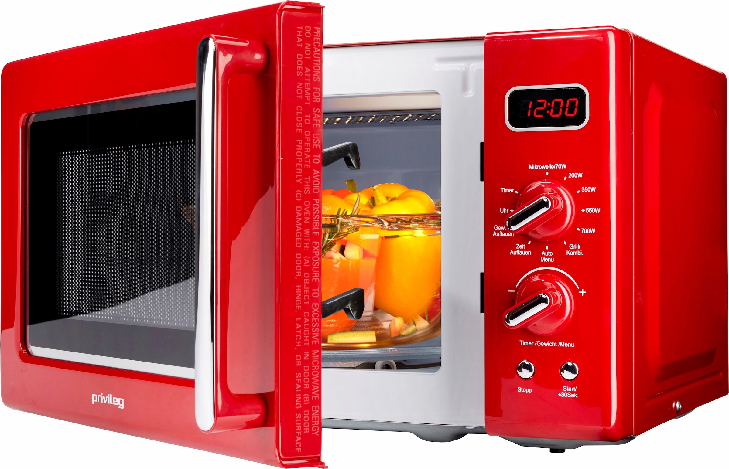 jetzt Mikrowelle im rot Privileg 8 bei 700 Grill, Automatikprogramme, »450555«, W, OTTO Retro-Design, online
