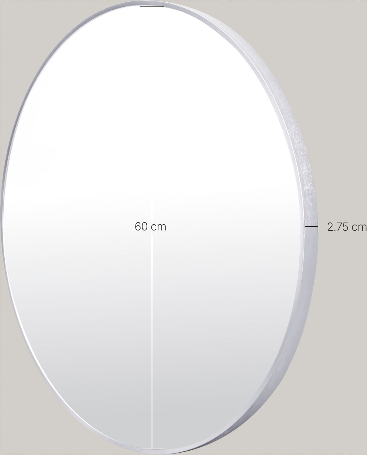 OTTO home Spiegel »Wandspiegel Addrik, wahlweise in 2 Größen 60x60cm oder 80x80cm« runde Form, in verschiedenen Farben