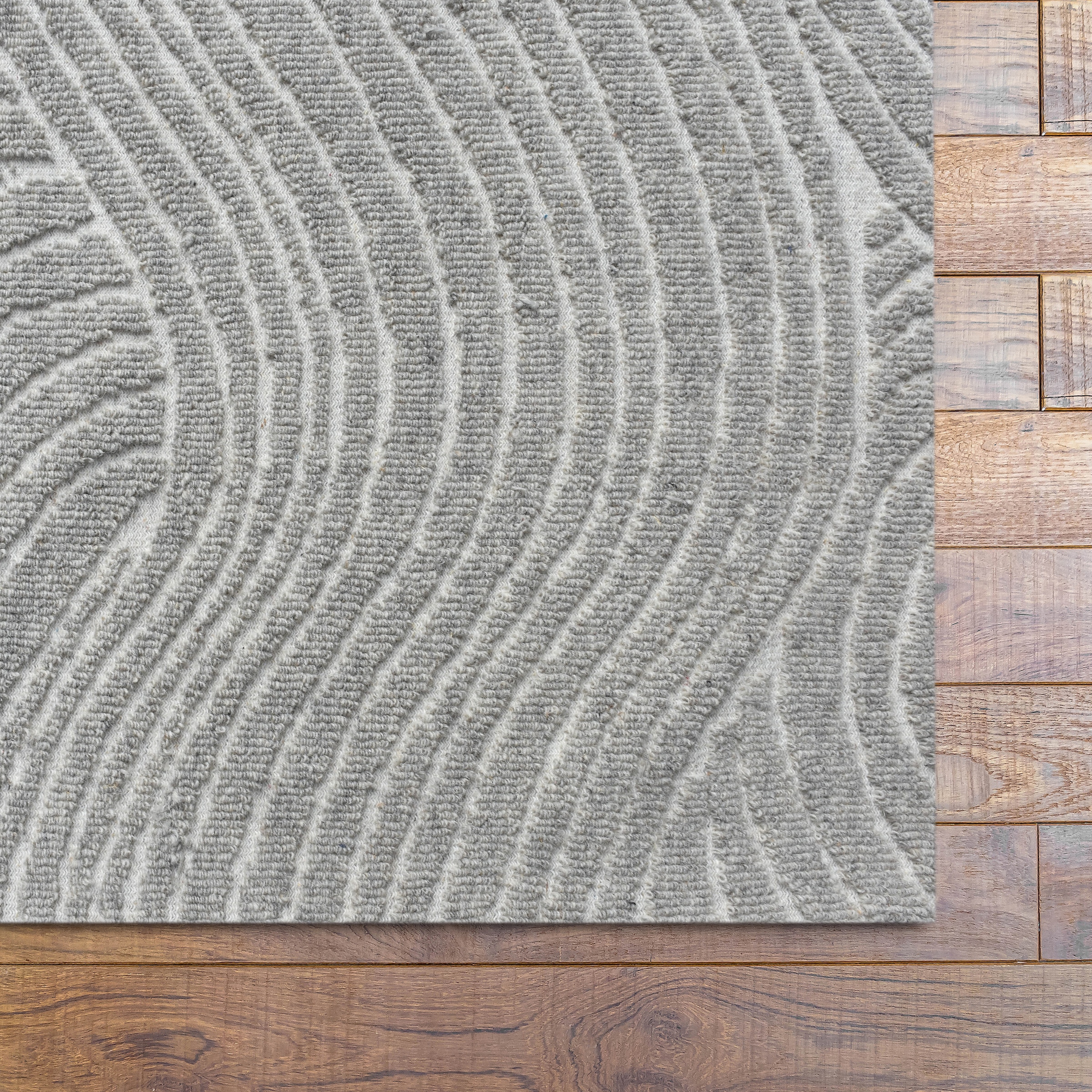 my home Wollteppich »Falun, Wolle, Hoch-Tief-Struktur, maschinell gewebt« rechteckig einfarbig, Wolle, Teppich, Wohnzimmer, Schlafzimmer, Esszimmer