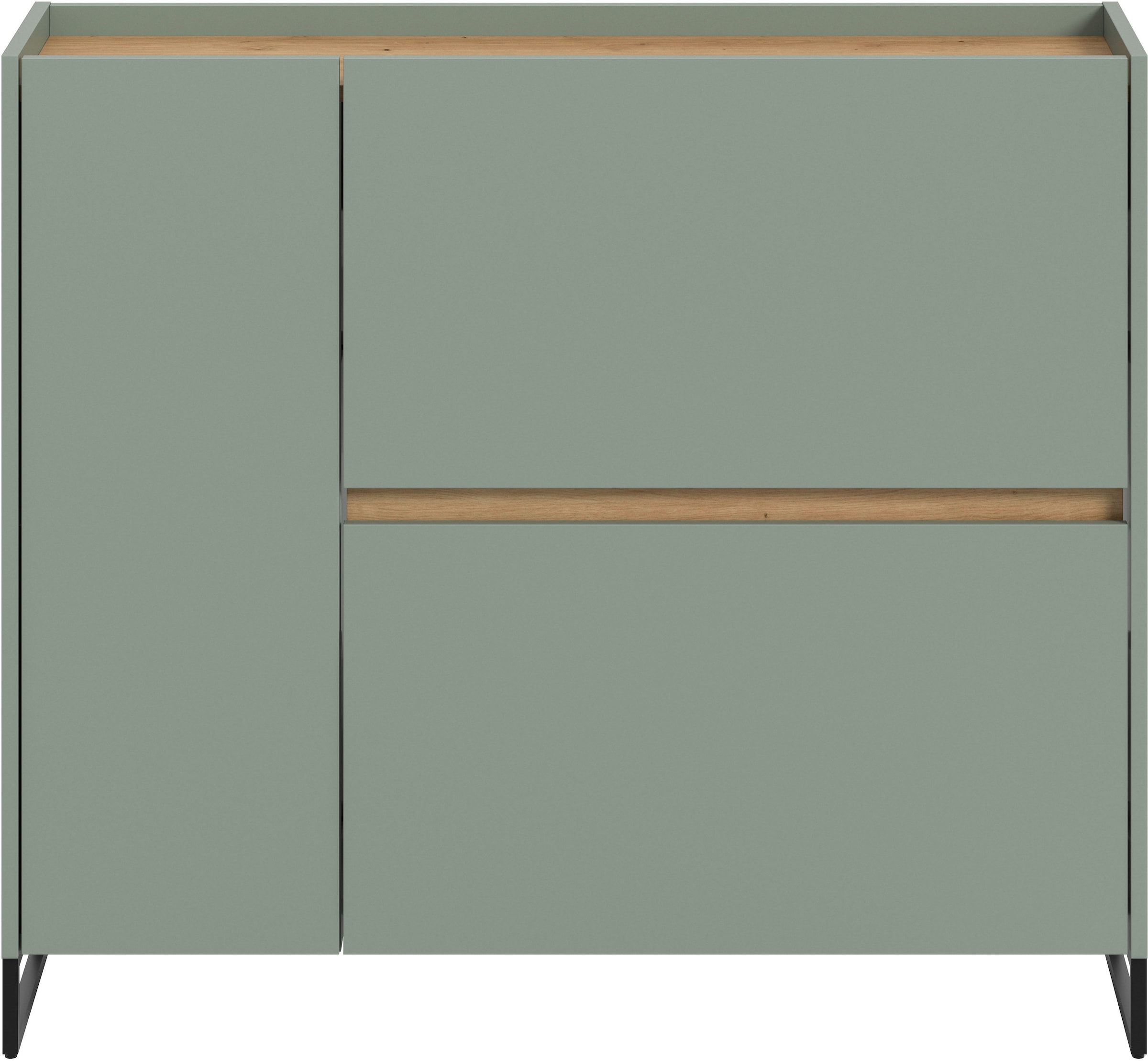 Home affaire Schuhschrank »EVRID, Breite 110cm, 1 Tür, 2 Schuhwalzen, inkl. Metall-Kufenfüße« individuell mit anderen Artikel der Serie EVRID erweiterbar, 1 Stk. tlg. Schuhkommode, Kommode, Sideboard, Garderobenschrank, Flurkommode