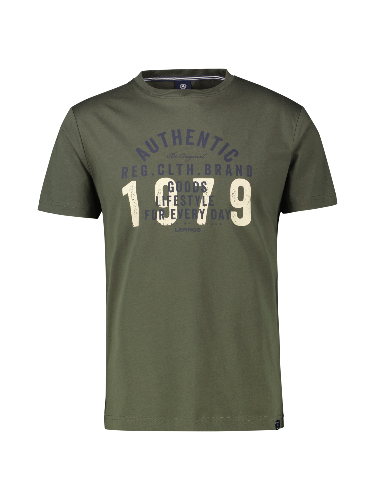 LERROS T-Shirt »LERROS Unifarbenes T-Shirt mit Print«