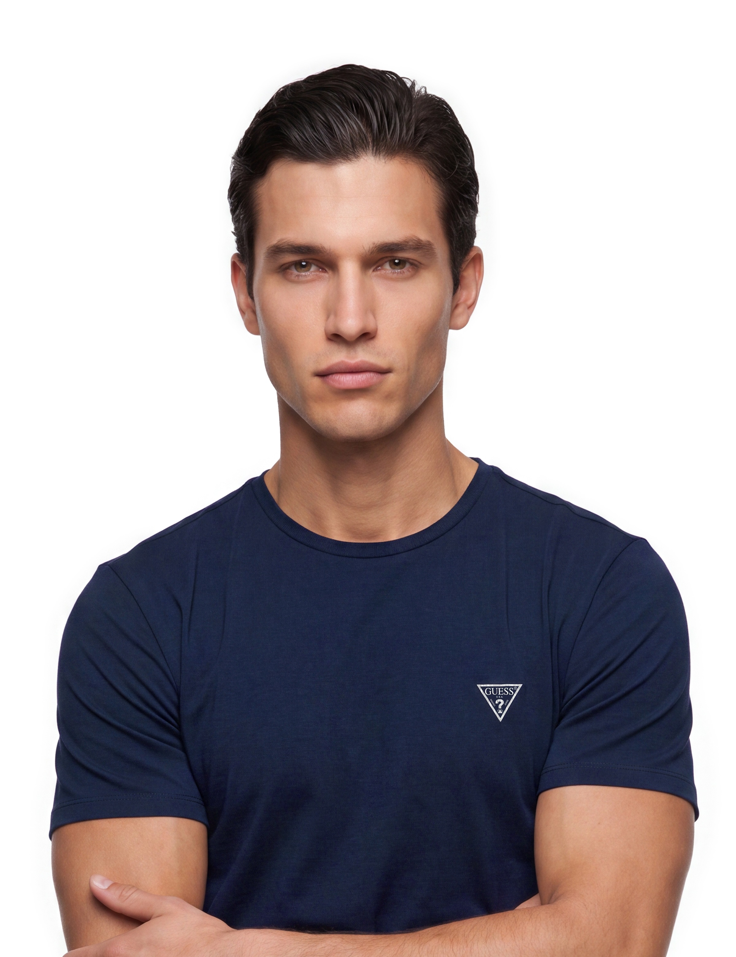 Guess T-Shirt »CALEB HERO CNK S/S 2PACK« Packung, 2 aus Baumwolljersey in Stretchqualität