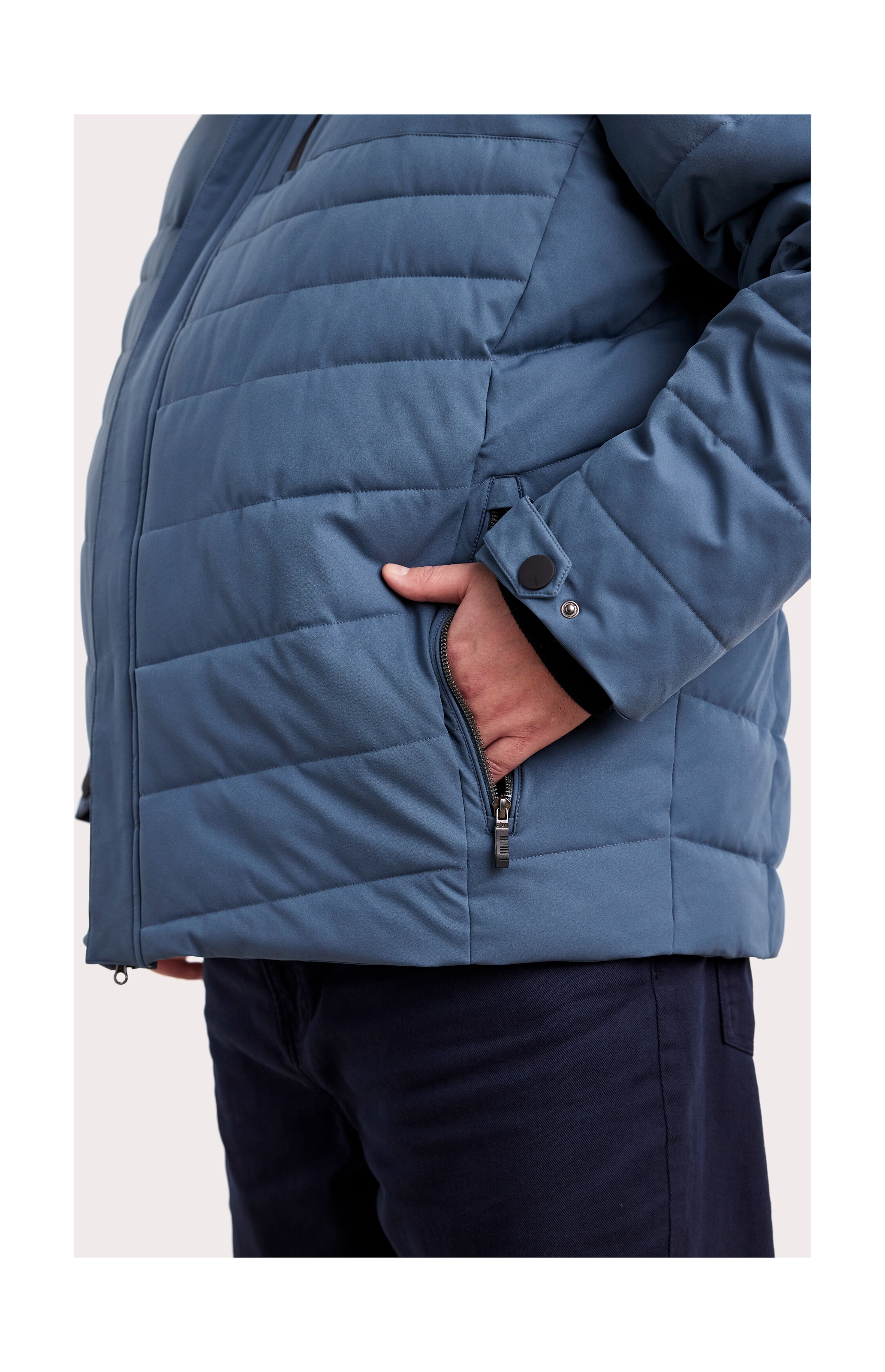 STOY Steppjacke »STW 6 MN QLTD JCKT« Atmungsaktive, wasserabweisende Steppjacke mit abnehmbarer Kapuze