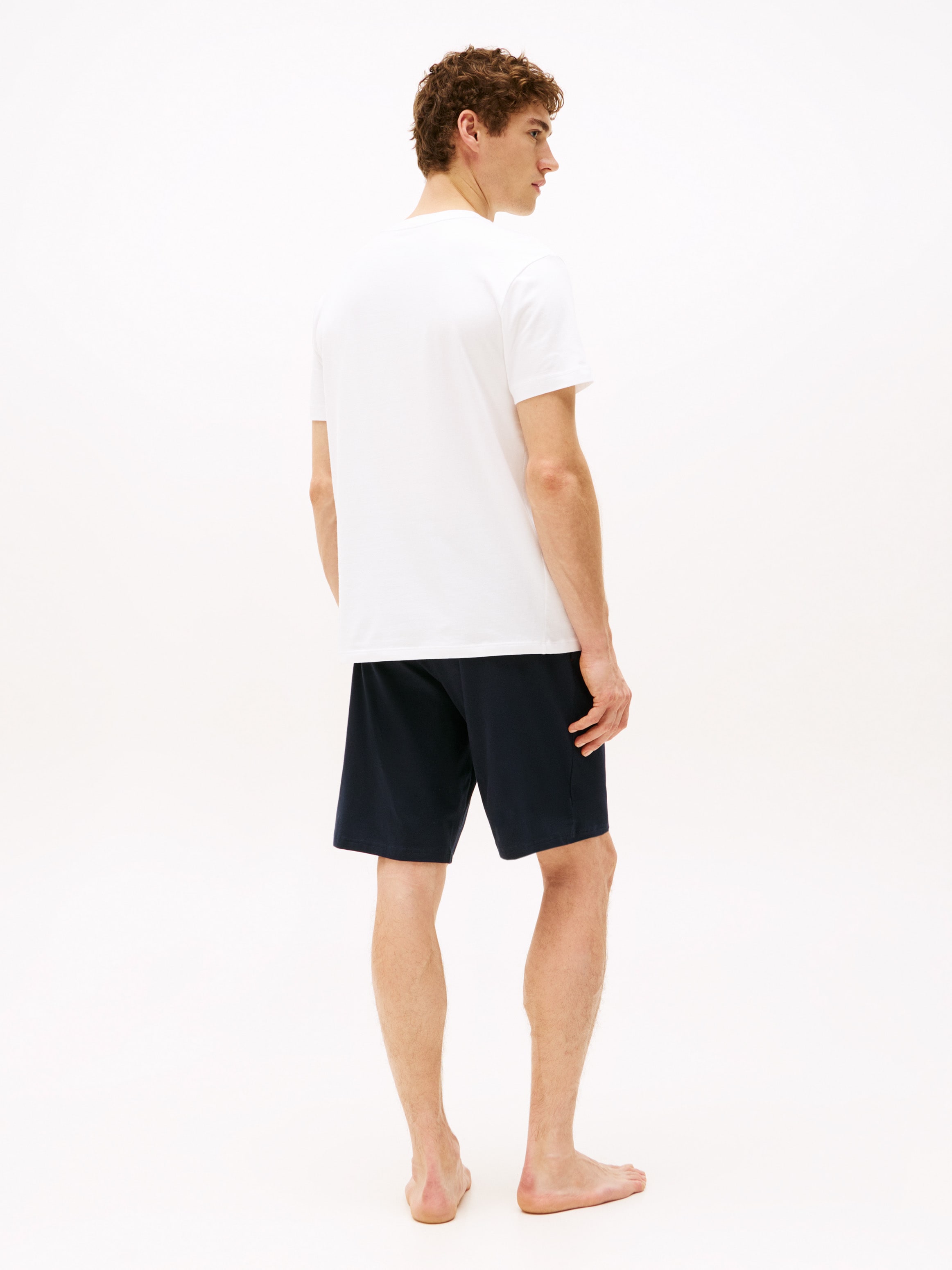 Tommy Hilfiger Underwear Pyjama »CN SS SHORT JERSEY SET«, (Set, 2 tlg., 2er), mit Logostickereien