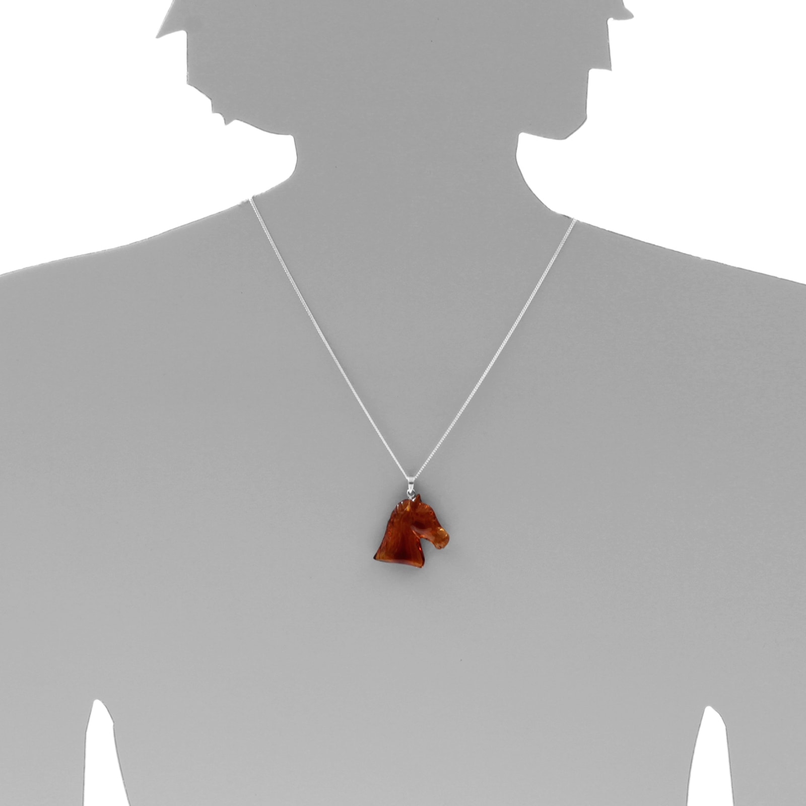 OSTSEE-SCHMUCK Kettenanhänger »- Pferd - Bernstein -,«