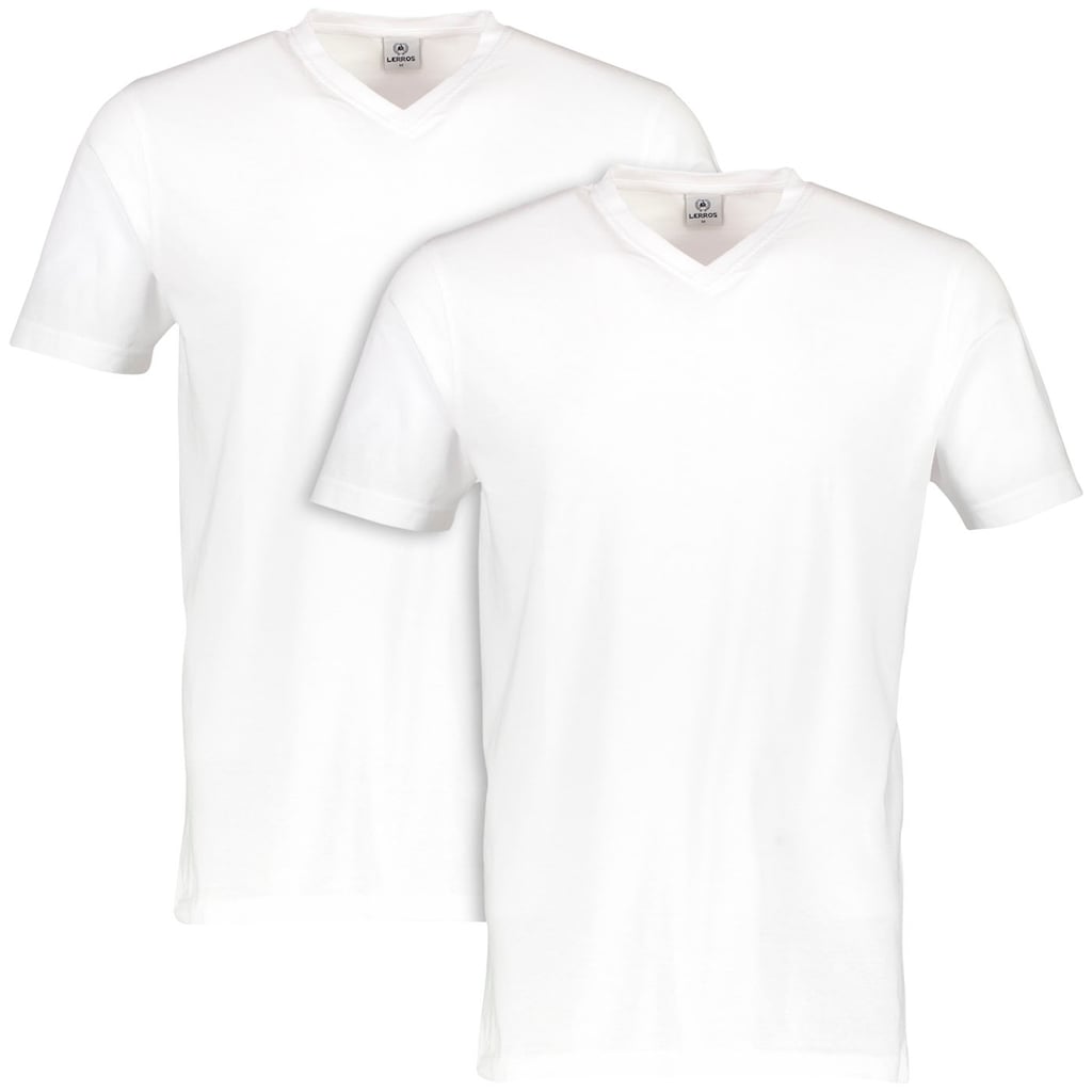 LERROS T-Shirt, (2er-Pack), mit V-Neck