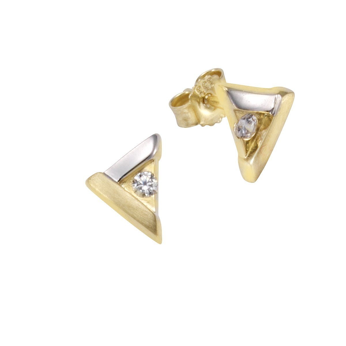 Vivance Paar Ohrstecker »333/- Gold bicolor Zirkonia«, in eckiger Form
