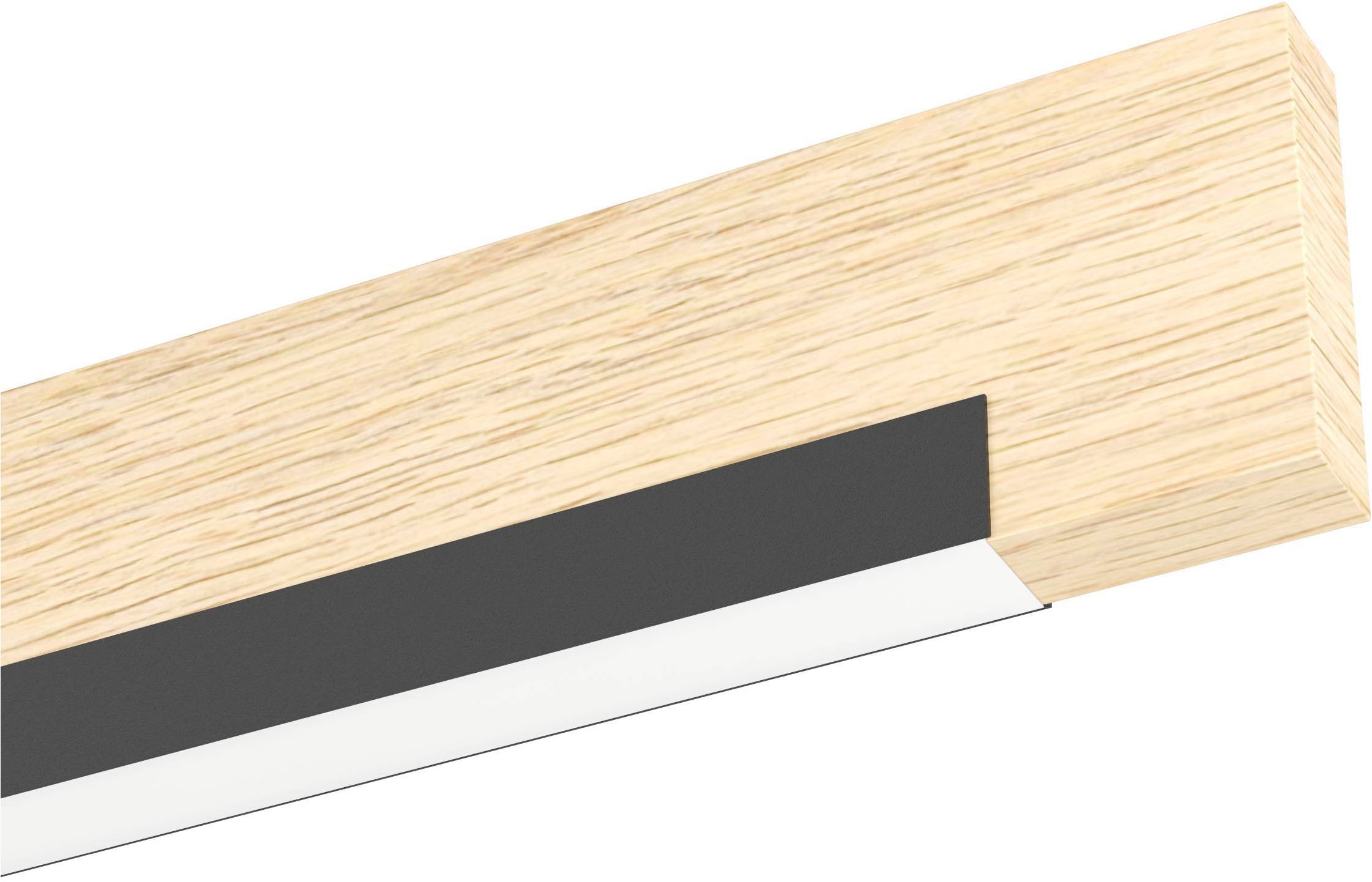 EGLO Deckenleuchte »Camacho LED Deckenlampe, Küchenlampe, Flurlampe, FSC zerifiziert« LED-Modul 1 Stk. Warmweiß Wand-/Deckenleuchte - L94 x B8 x H11,5 cm - schwarz, braun