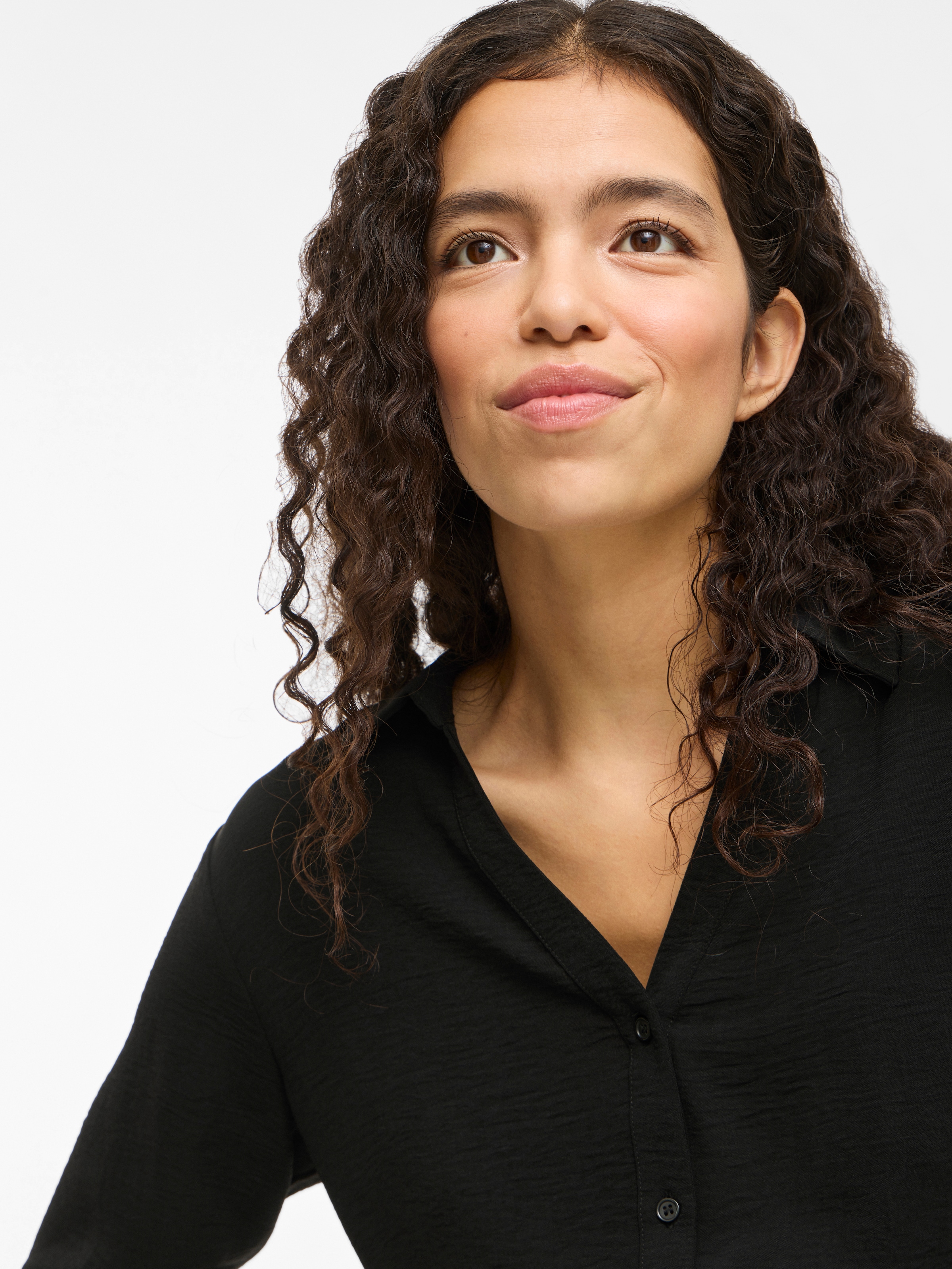 Vila Langarmbluse »VIJOSA L/S V-NECK SHIRT - NOOS«
