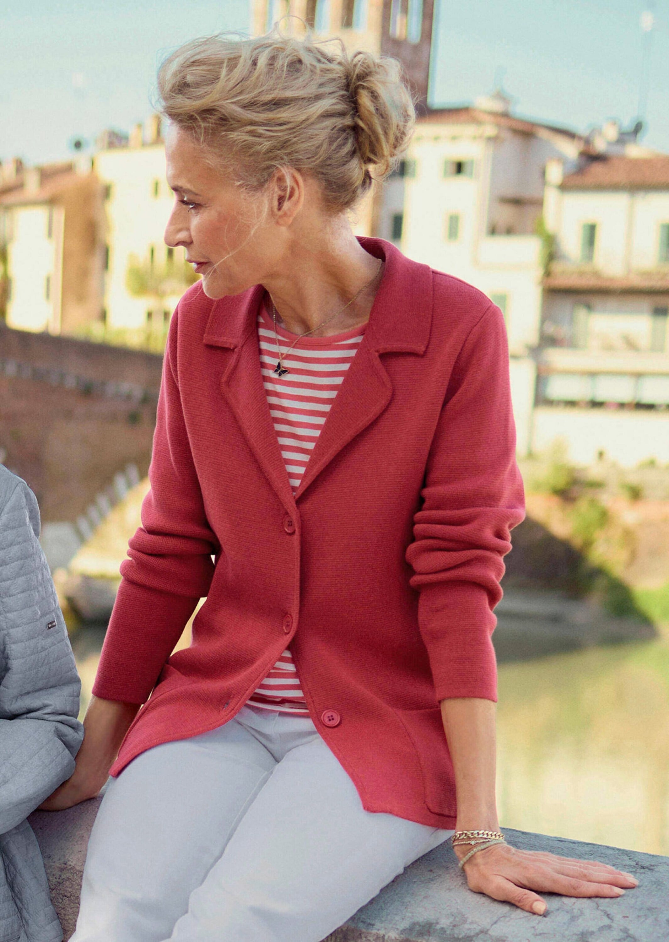 GOLDNER Jackenblazer »Milano-Ripp-Blazer mit Reverskragen« figurschmeichelender Schnitt