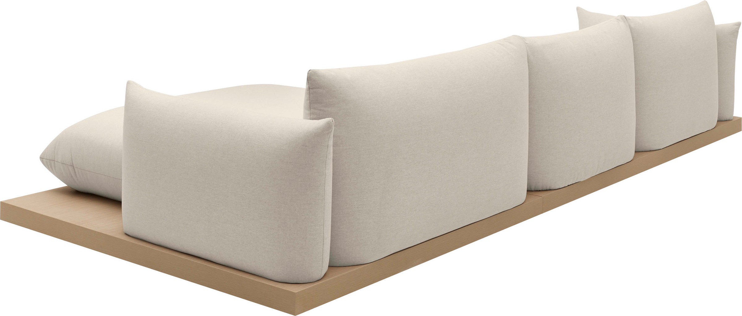 OTTO home Ecksofa »Kalix, Polsterecke mit kräftigem Holz-Plateau, moderne Couch in L-Form«, wahlweise Recamiere links o. rechts, Strukturstoff, hoher Sitzkomfort