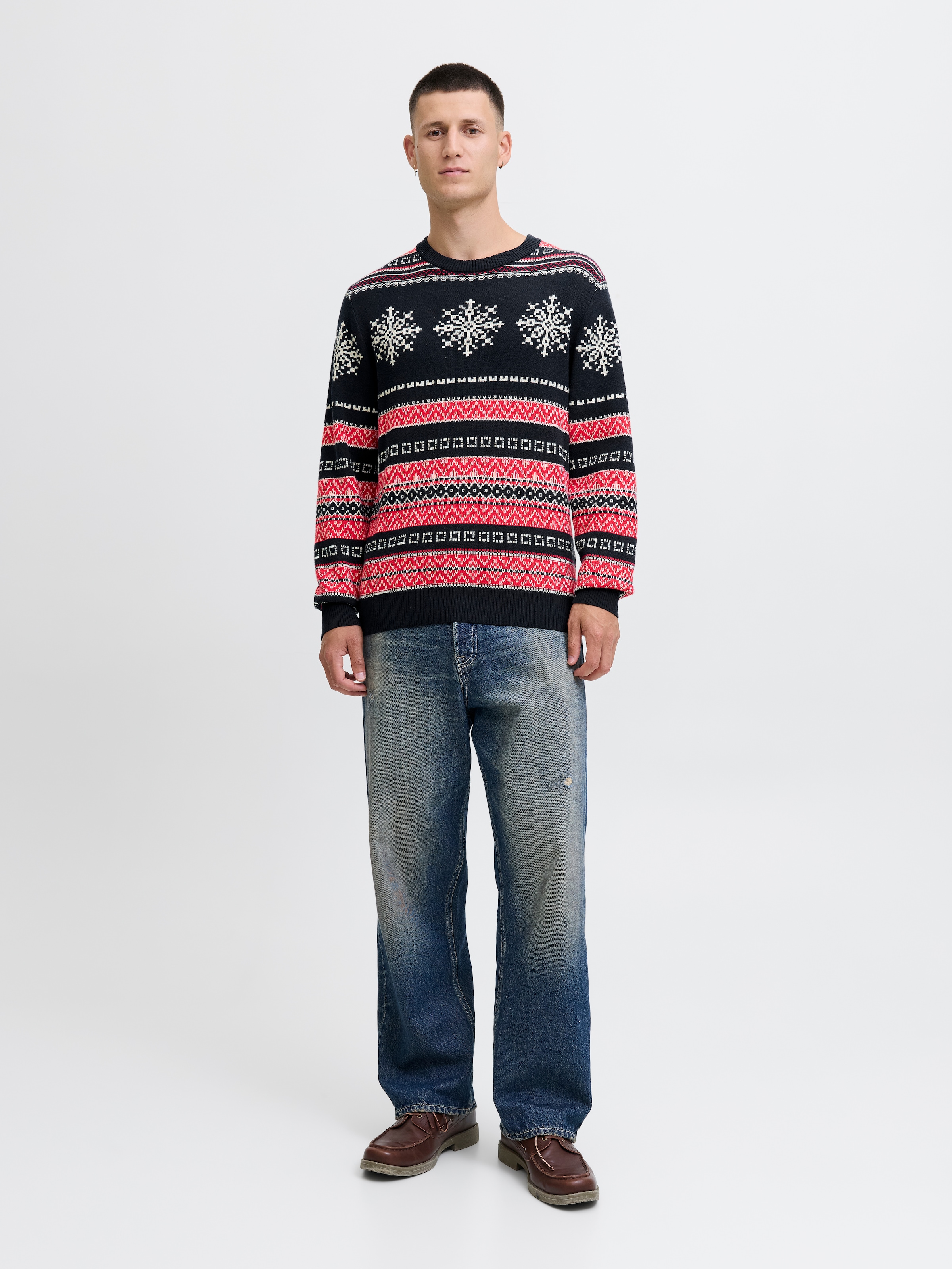 Jack & Jones Strickpullover »JJXMAS NOEL KNIT CREW NECK«