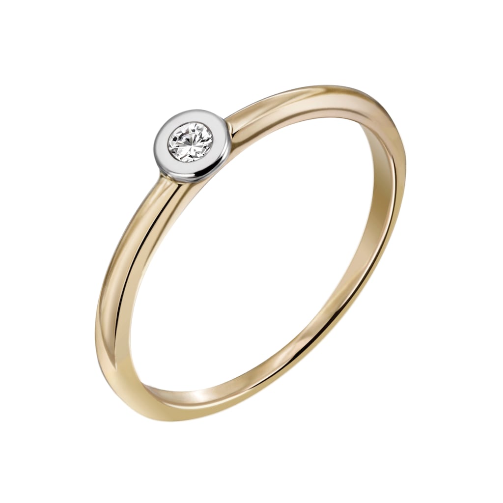 Firetti Solitärring »Schmuck Geschenk Gold 585 Damenring Verlobungsring Goldring LIEBE«