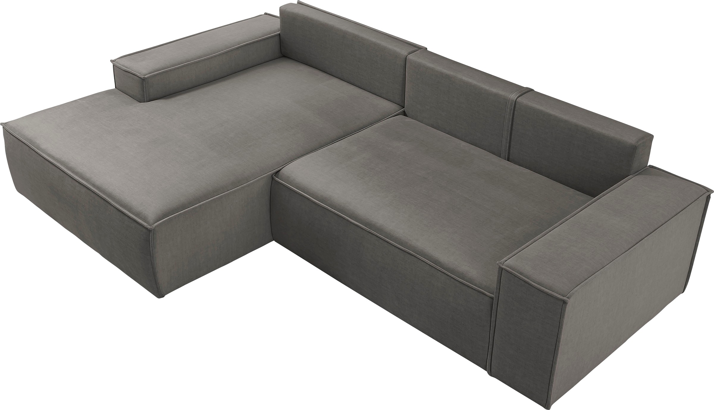 Home affaire Ecksofa SHERWOOD Schlafsofa 267 cm, L-Form, Schlaffunktion mit Bettkasten (210x136 cm), Cord, Vintage, Samtvelours