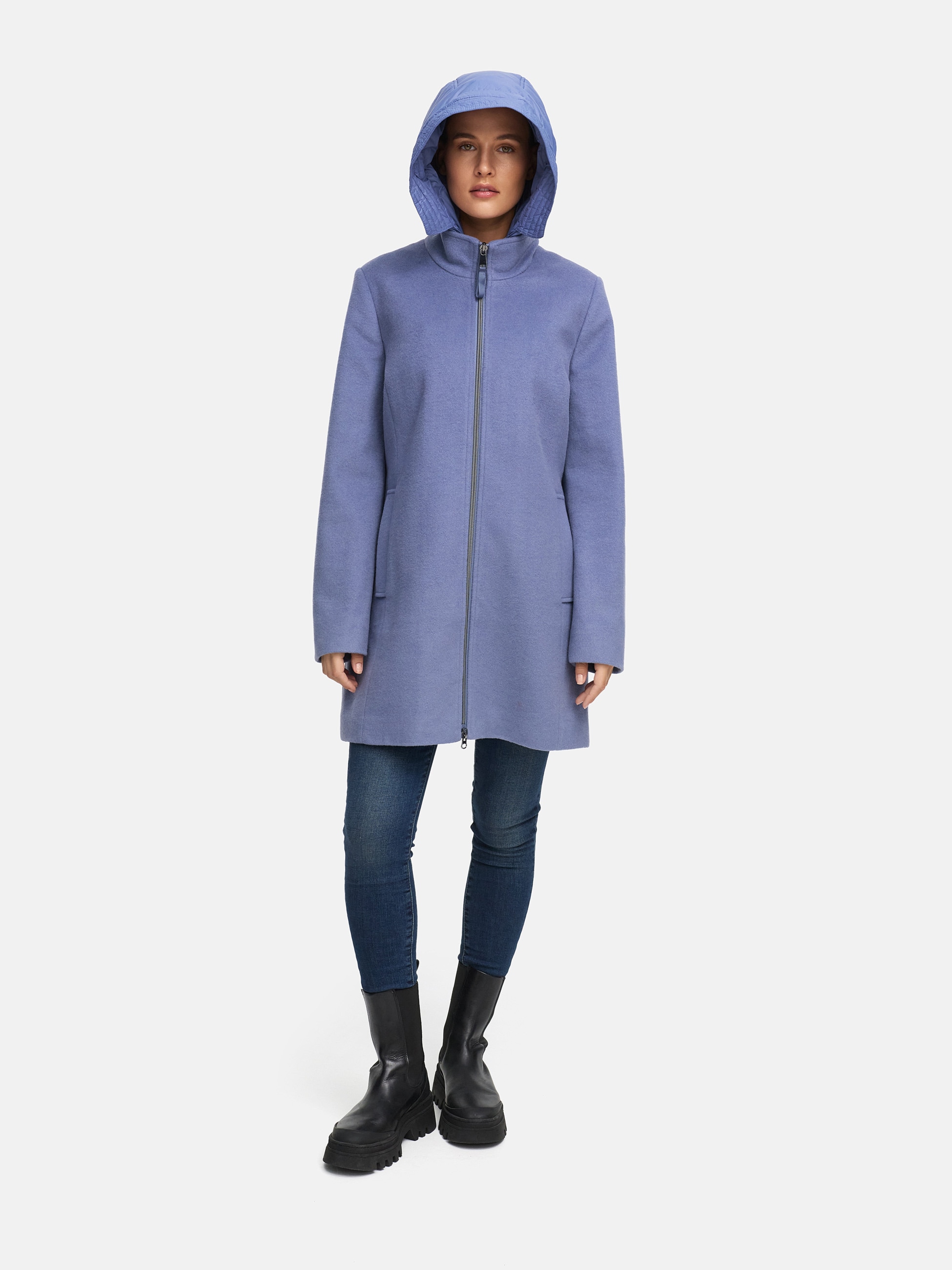 MANISA Wolljacke, mit Kapuze, mit herausnehmbarer Kapuze
