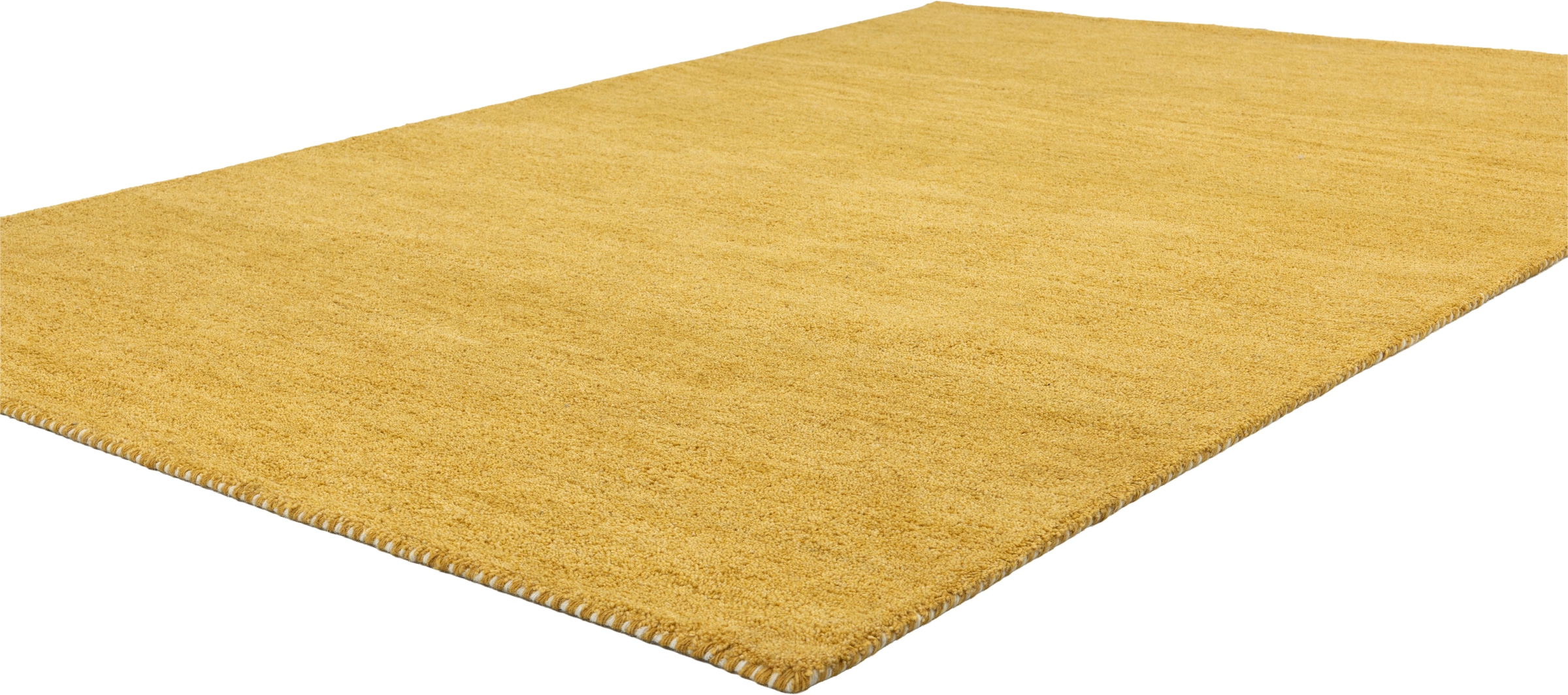 THEKO Wollteppich »Gabbeh Uni, Handgefertigt, meliert, auch als Läufer erhältlich, Wolle« rechteckig 14 mm Höhe Schlafzimmer, Wohnzimmer, Esszimmer, auch als Läufer oder rund