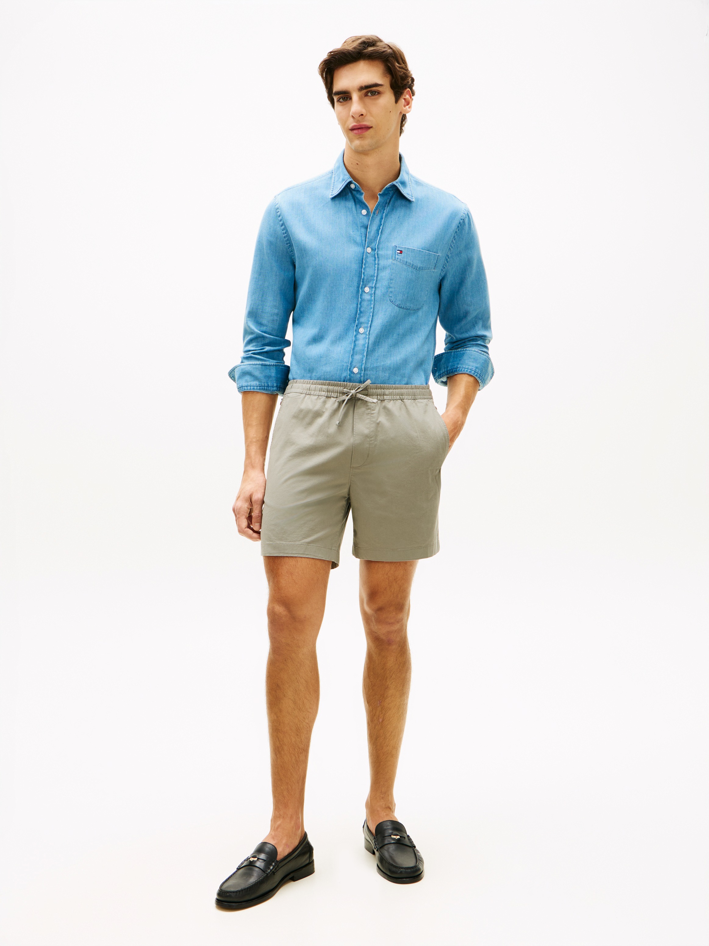 Tommy Hilfiger Shorts »DOVER POPLIN«  aus Paper-Touch-Baumwolle, elastischer Bund