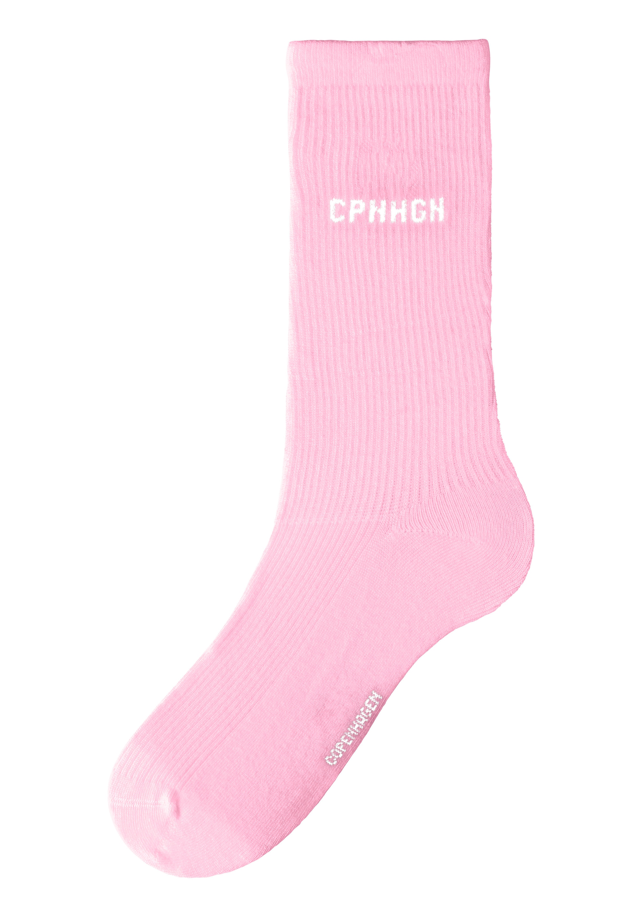 Copenhagen Studios Basicsocken, (Packung, 3 Paar), mit Rippstruktur und Stickerei