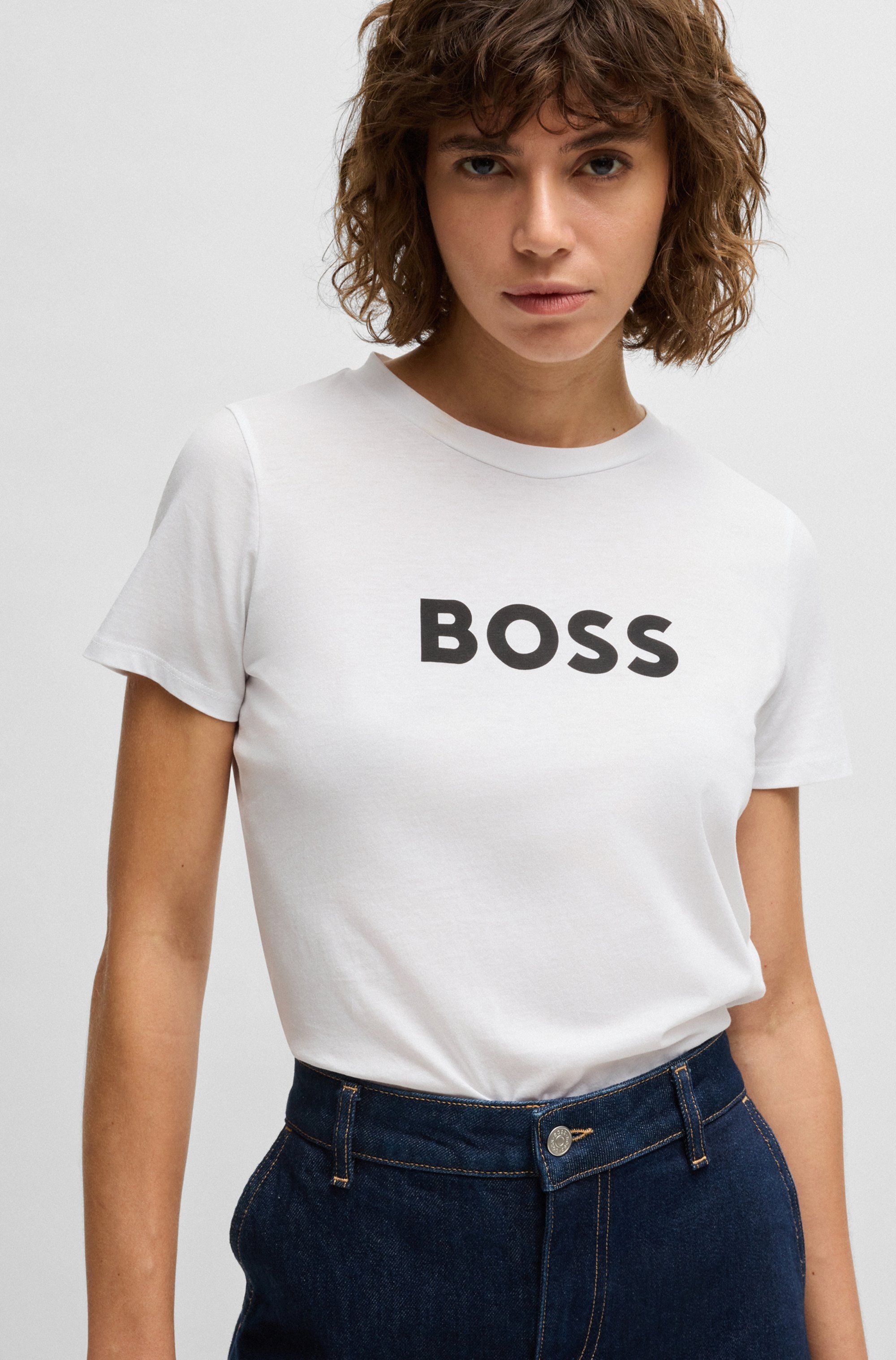 BOSS ORANGE T-Shirt »Elogo Premium Damenmode«, mit BOSS-Schriftzug