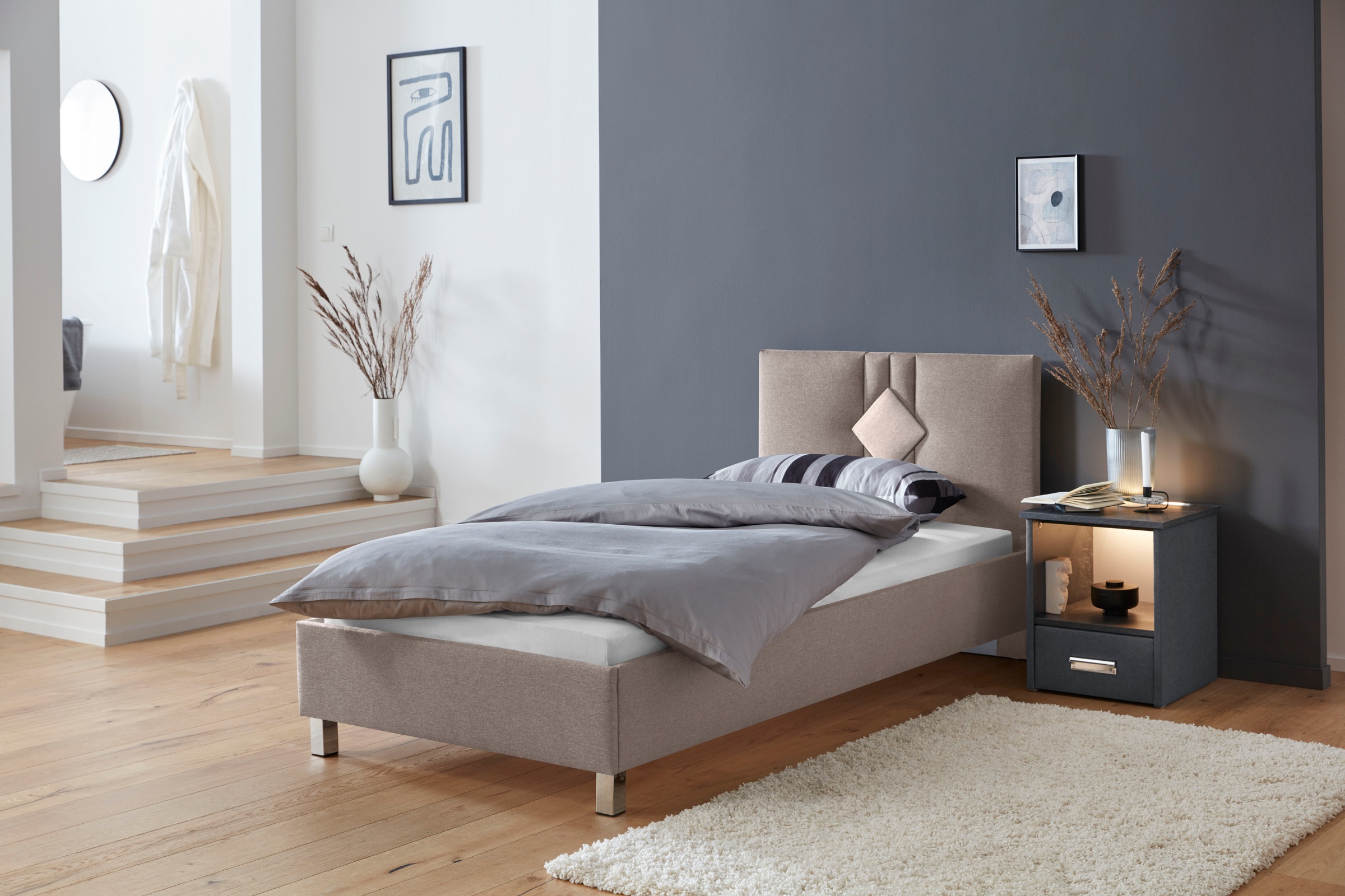 Westfalia Schlafkomfort Polsterbett in beige, Größe Liegefläche B/L: 100 cm x 200 cm