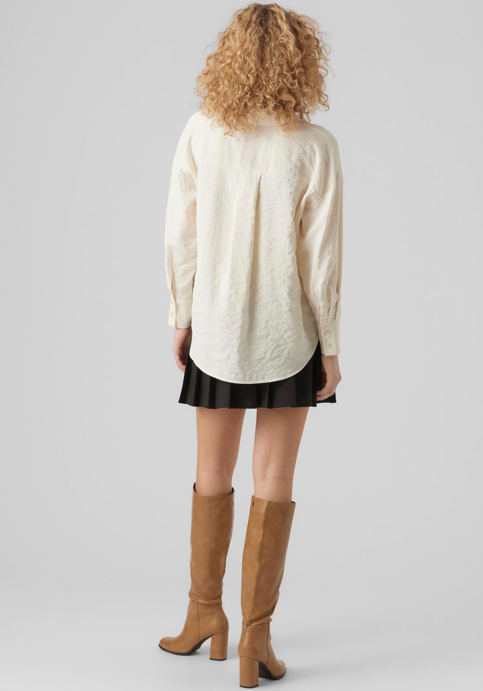 Vero Moda Hemdbluse »VMQUEENY LS OVERSIZE SHIRT WVN GA NOOS«