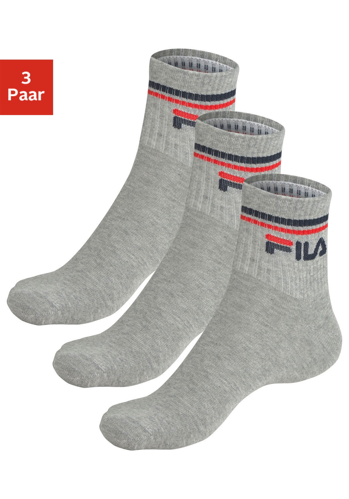 Fila Kurzsocken 3 Paar tlg., Größe 43-46