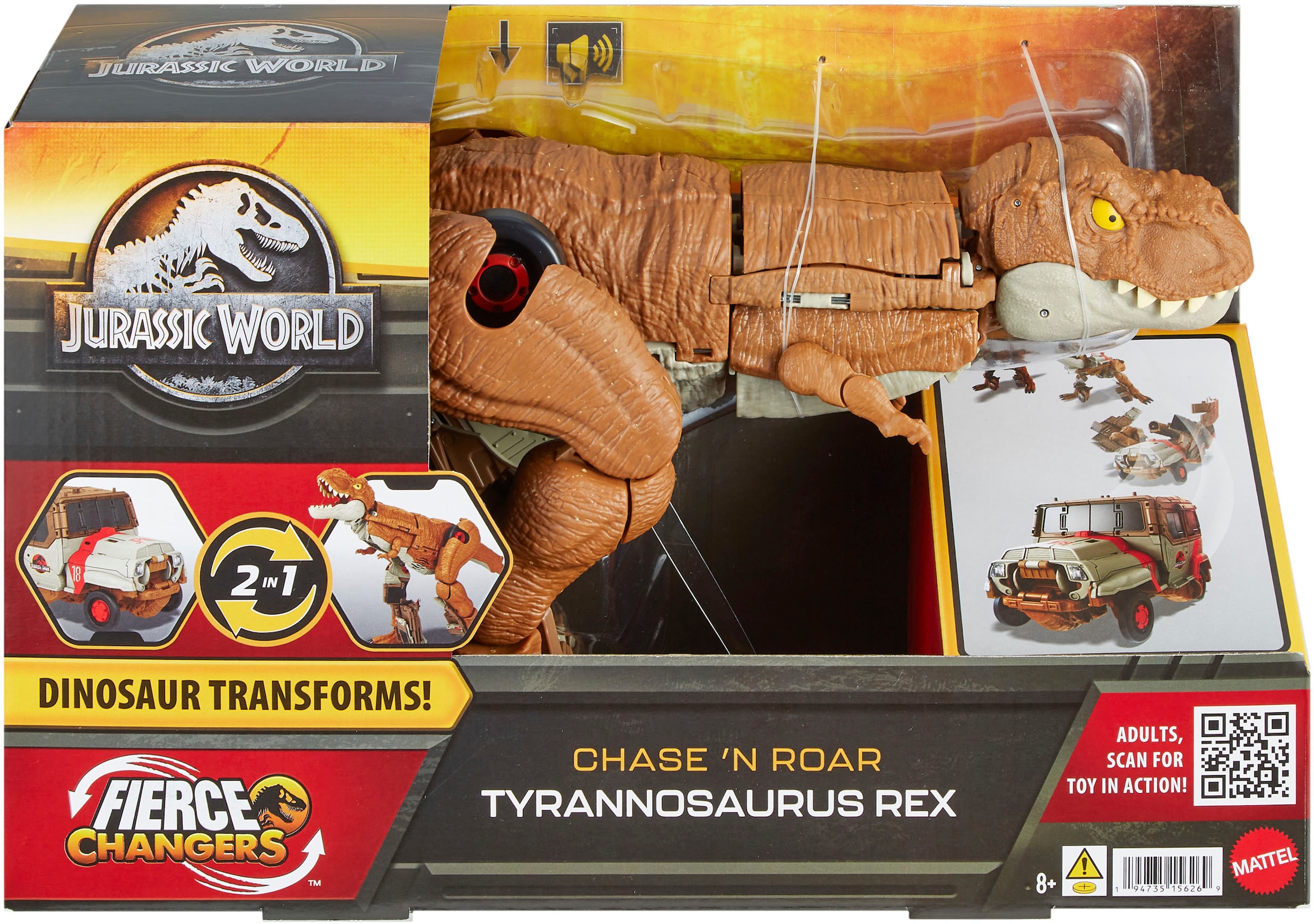 Mattel® Actionfigur »Jurassic World Fierce Changers, Tyrannosaurus-Rex«