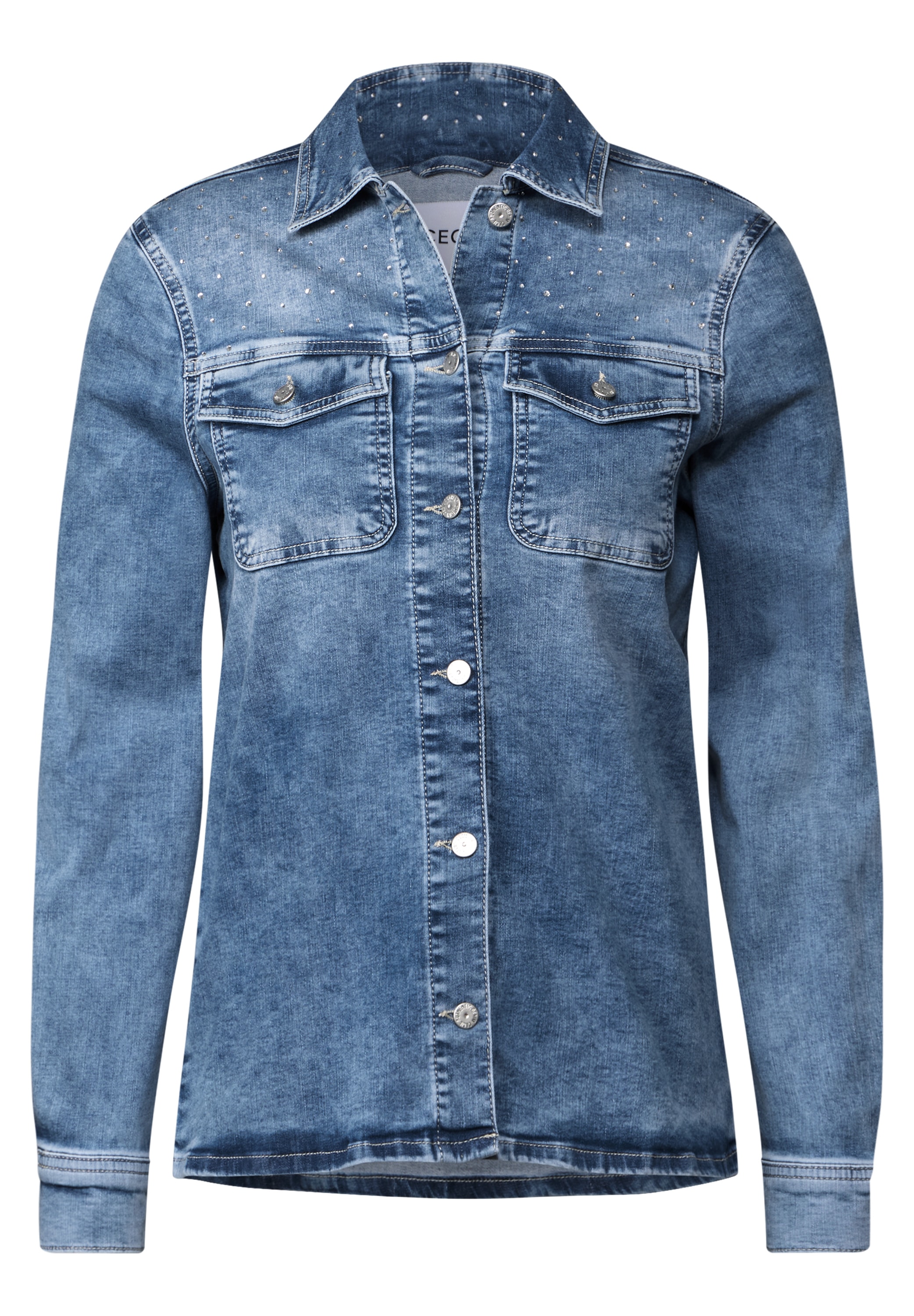 Cecil Oversize-Shirt, Overshirt mit Glitzersteinen
