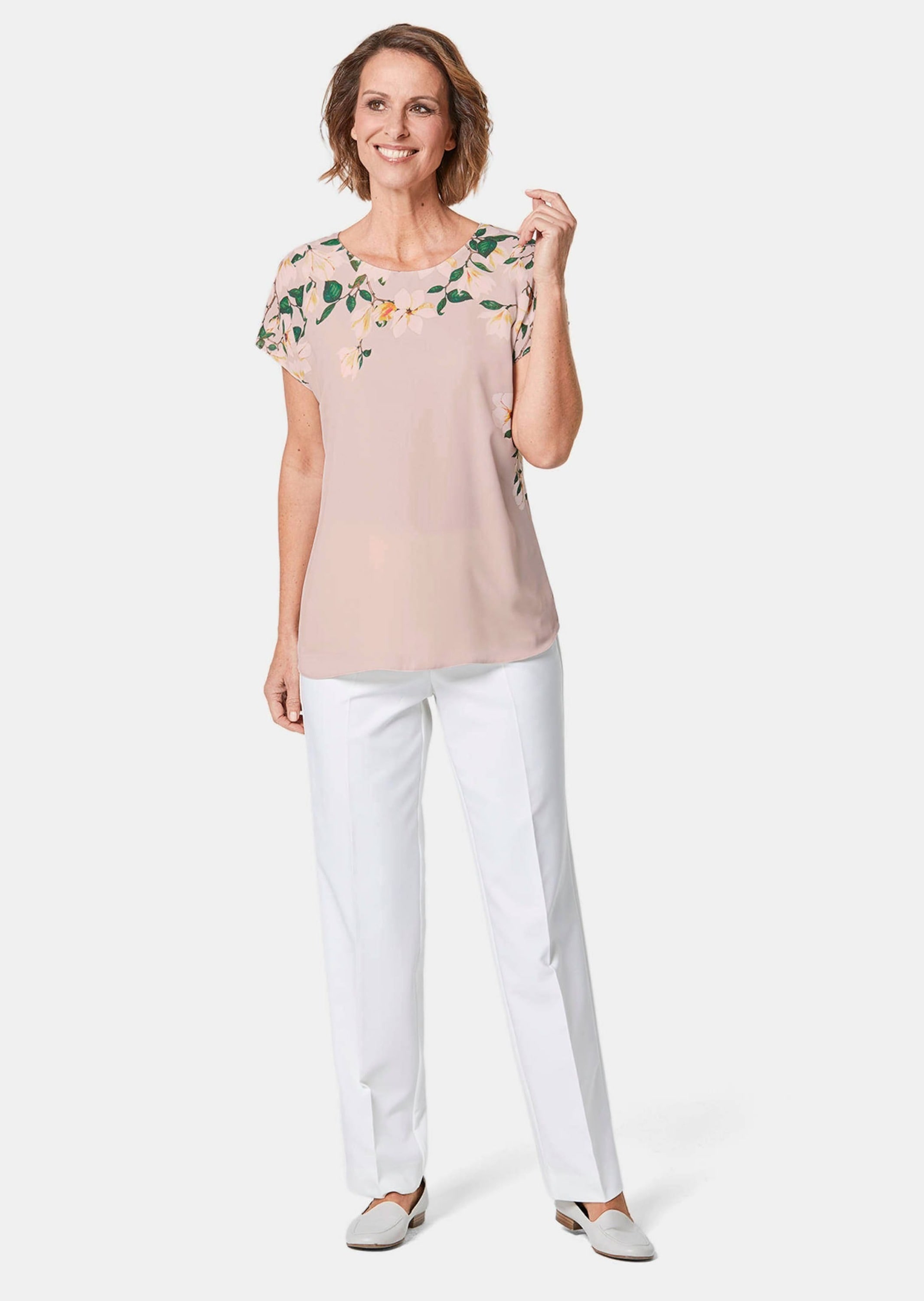 GOLDNER Chiffonbluse »Luftige Chiffonbluse mit floralem Druck«