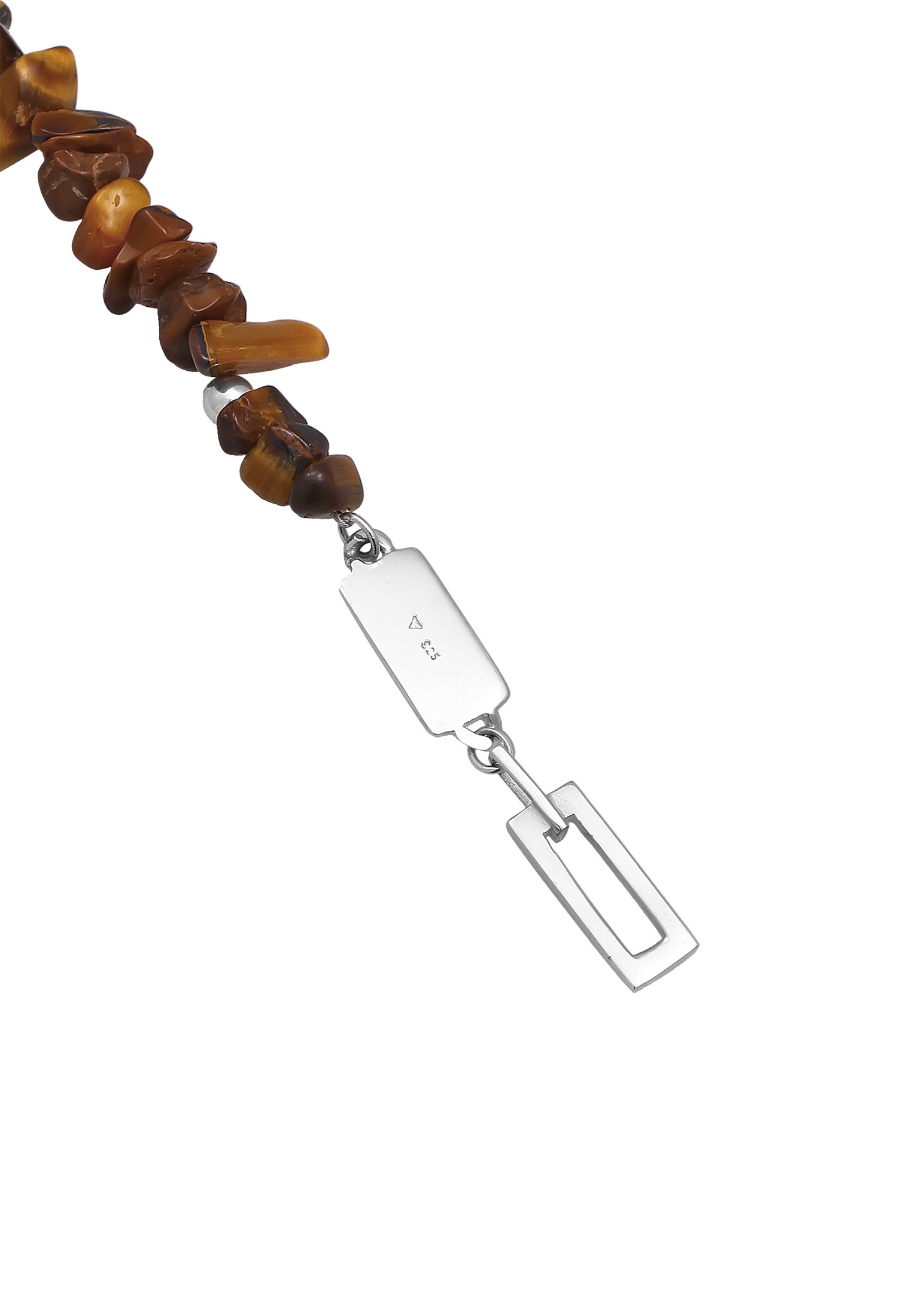 Kuzzoi Silberkette »Halskette Herren Tigerauge Splitter 925 Silber«