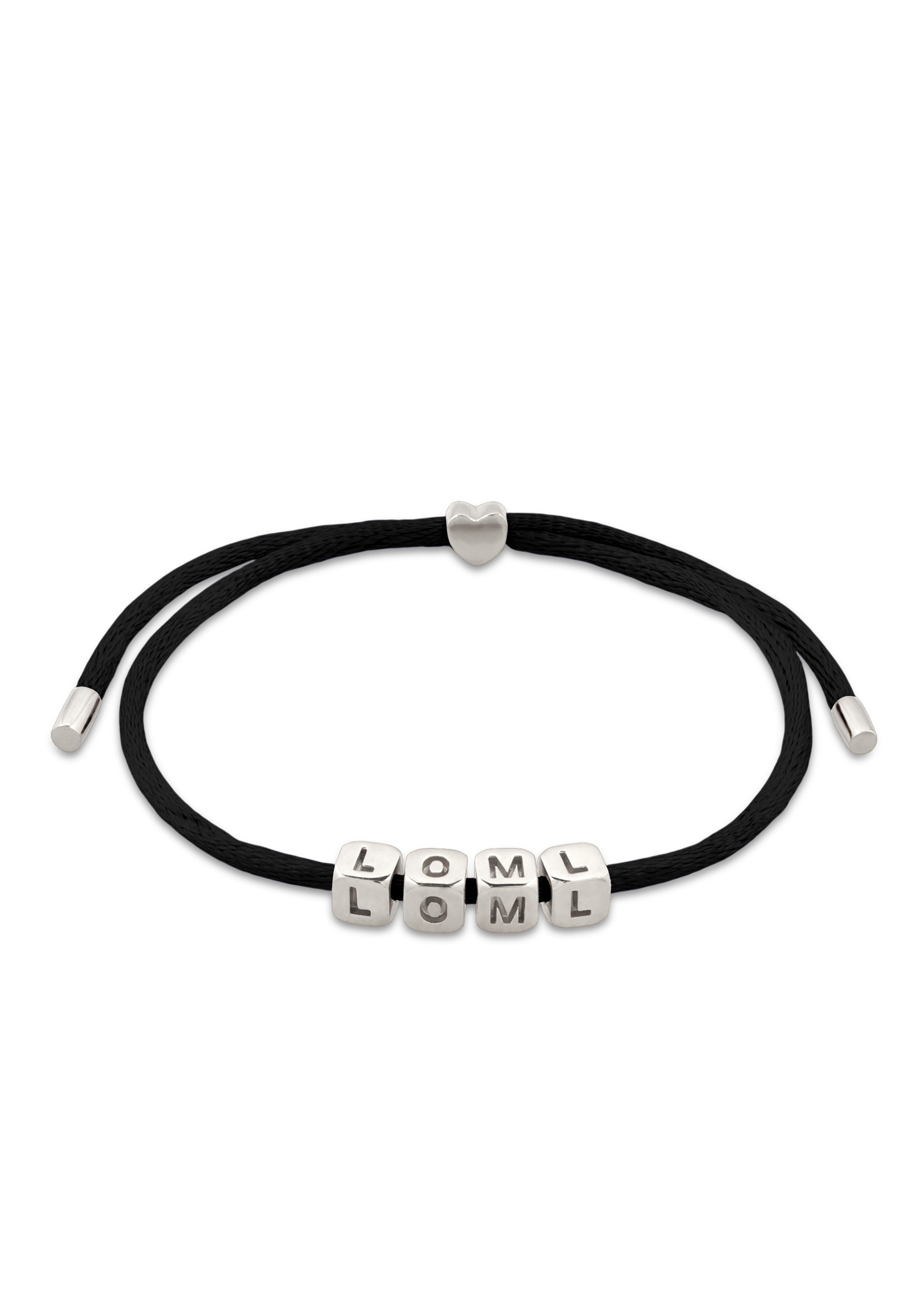 Elli Armkette »Armband Herz LOML Lettering Sterling Silber vergoldet«