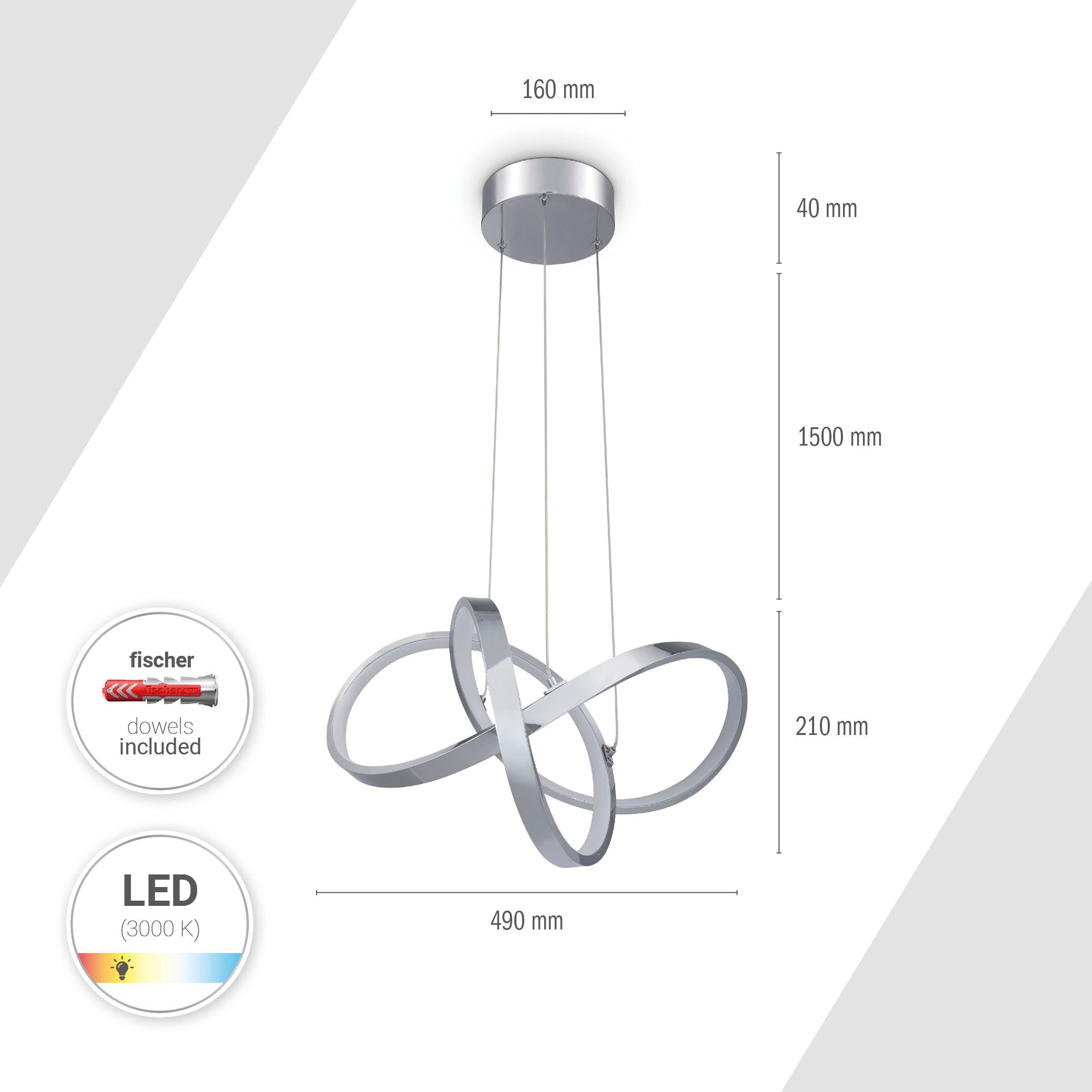 Paco Home Pendelleuchte »DEON« Warmweiß