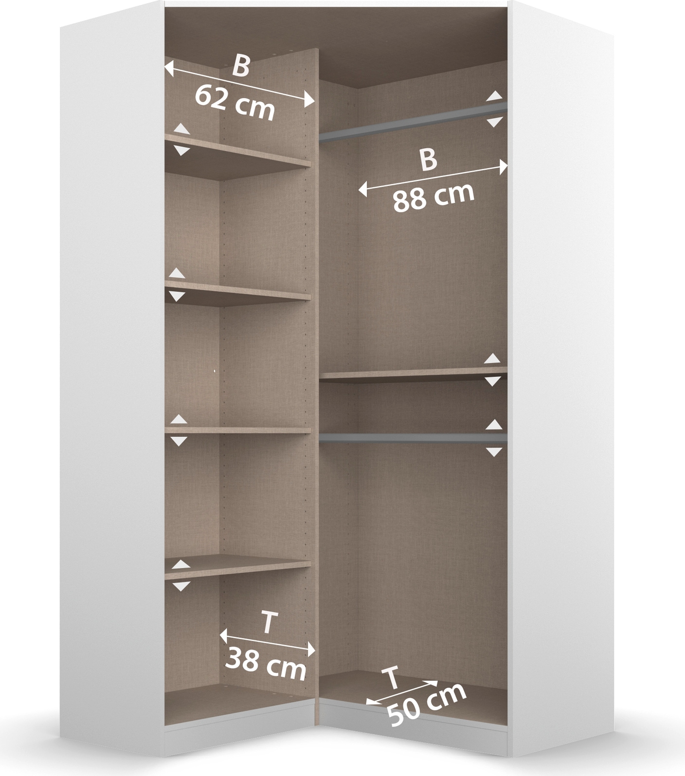 rauch Schrank-Set »Costa«, mit Schubkästen und Spiegeltüren, gri