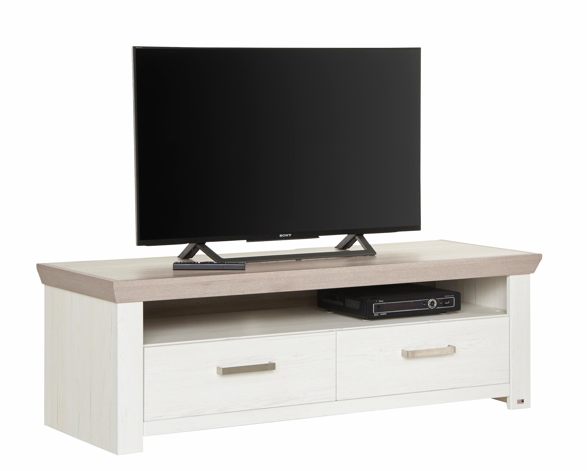 set one by Musterring Lowboard »York« Typ 31, mit 2 Schubkästen, Beleuchtung optional, Breite 140 cm