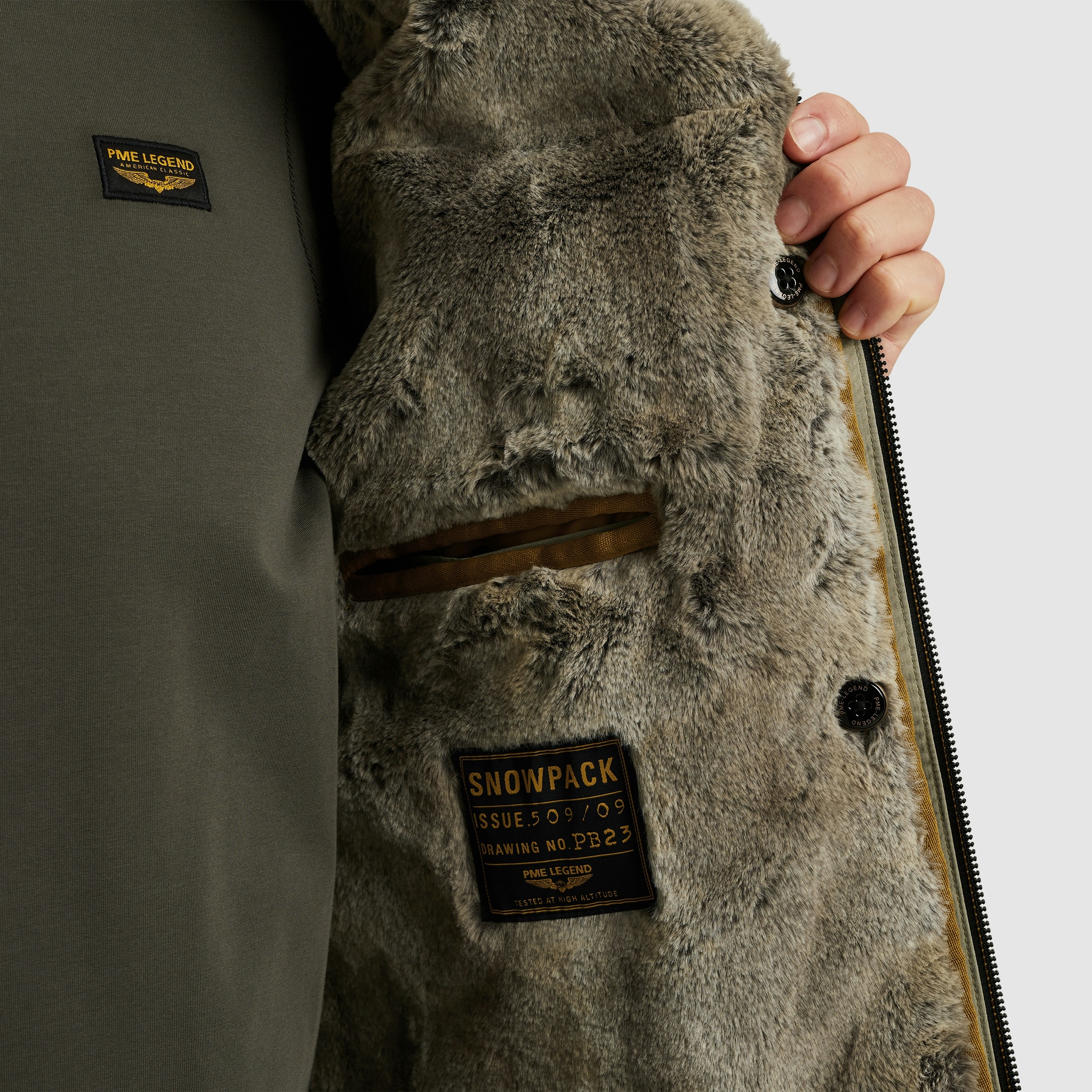 PME LEGEND Winterjacke mit Kapuze Herausnehmbares Fellimitat