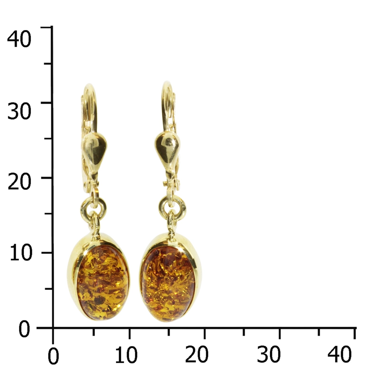 OSTSEE-SCHMUCK Paar Ohrhänger »- Classic 11 x 7 mm - Gold 333/000 - Bernstein«