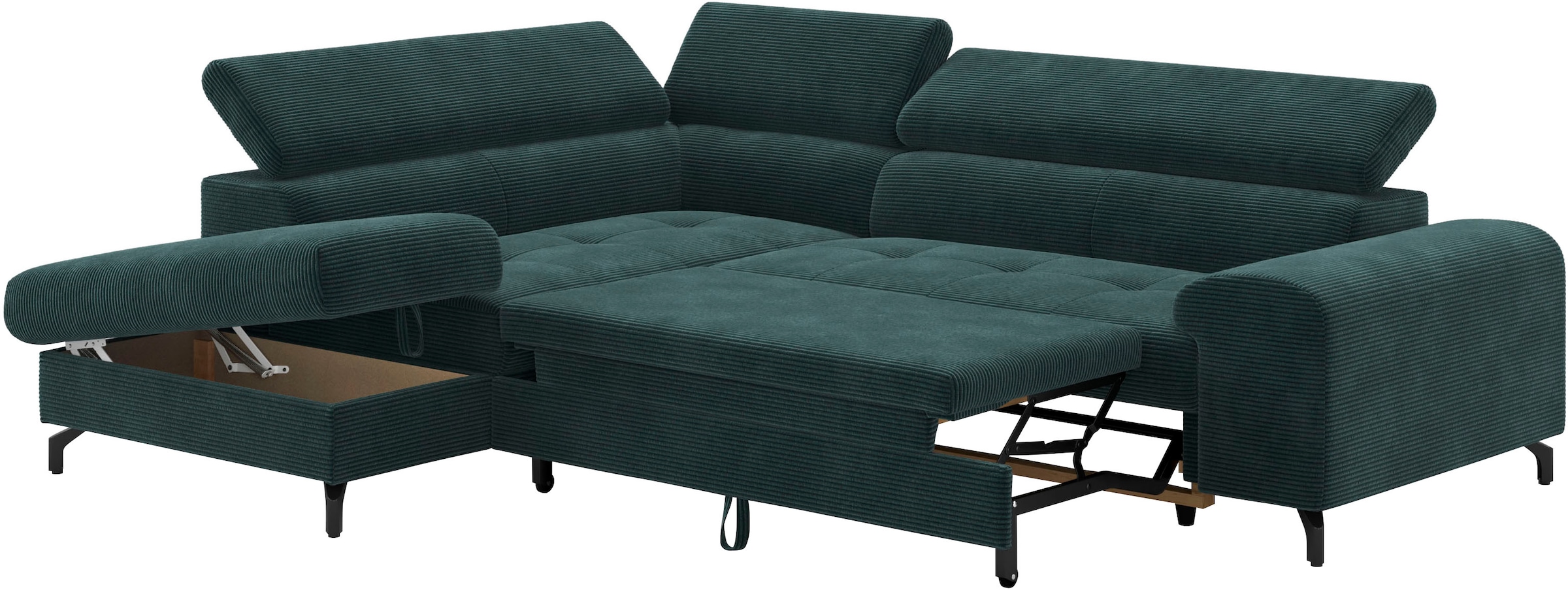 COTTA Ecksofa »Aura L-Form«, mit Schlaffunktion, Bettkasten und Kopfteilverstellung
