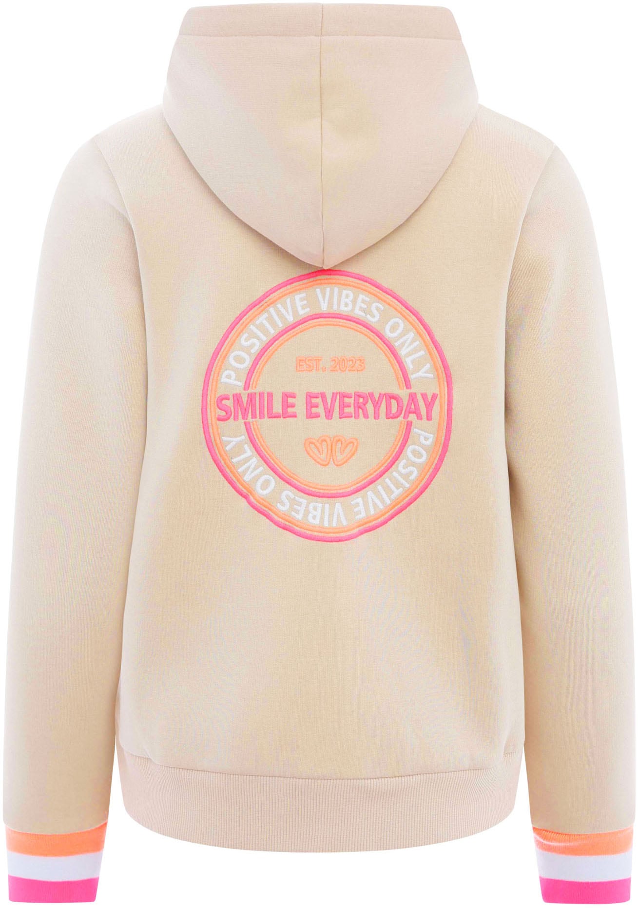 Zwillingsherz Sweatjacke, mit Kapuze, Backprint, Detailprint vorne