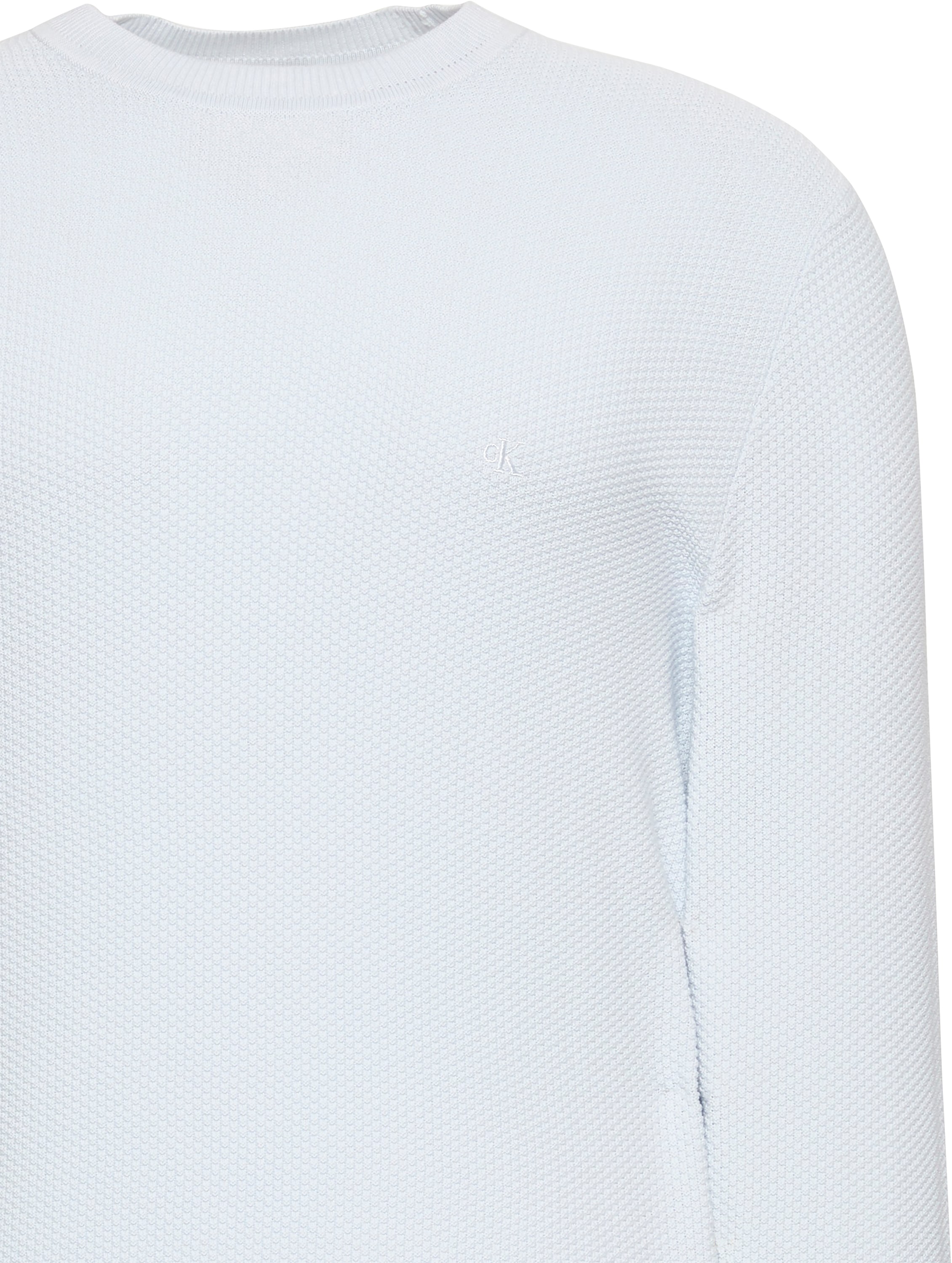 Calvin Klein Rundhalspullover »LS TEXTURED COTTON CREWNK SWEATE« Regular fit mit Rundhalsausschnitt