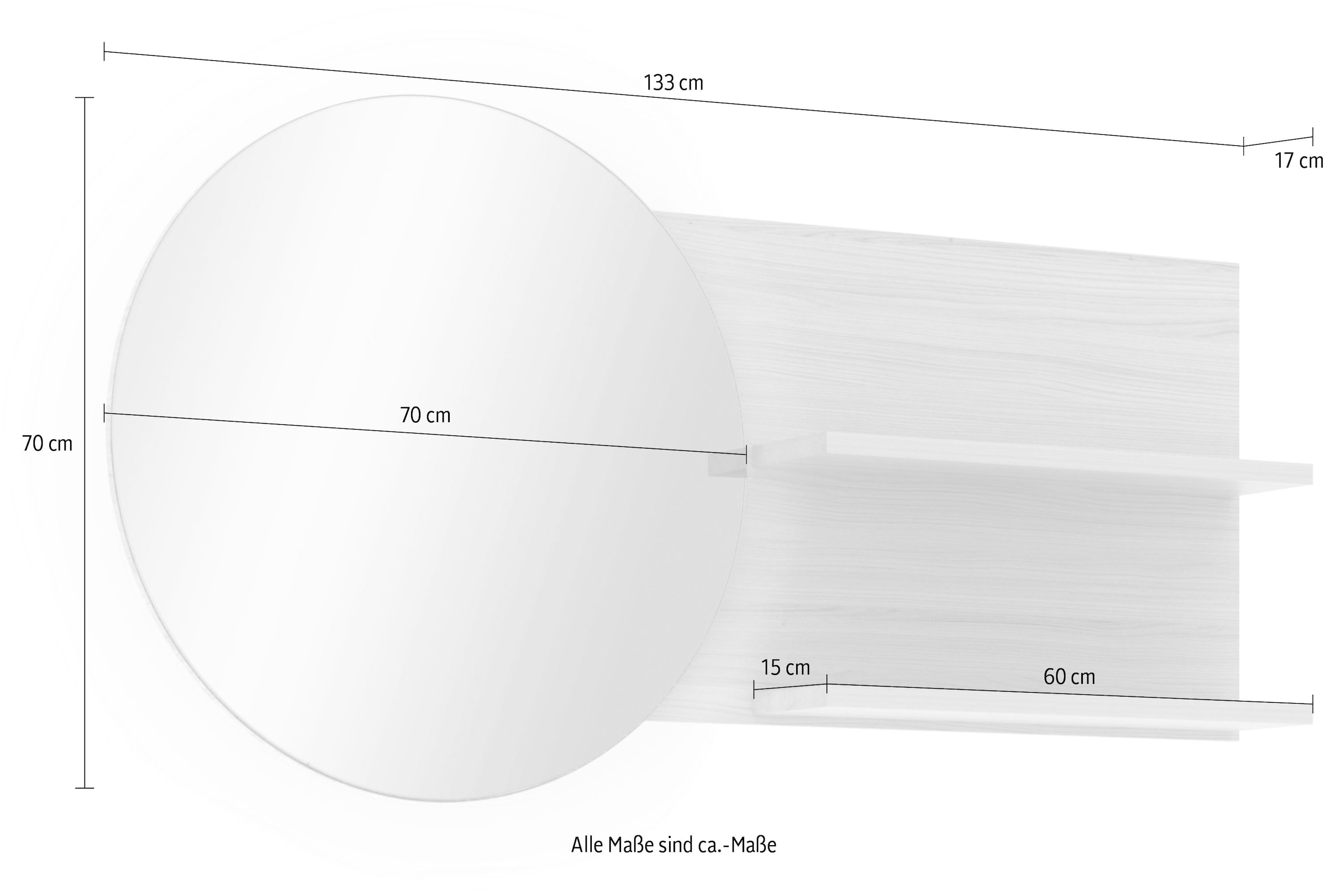 Innostyle Spiegel »Pisa Spiegel« LED-Beleuchtung, große Fläche, 2 Fachböden
