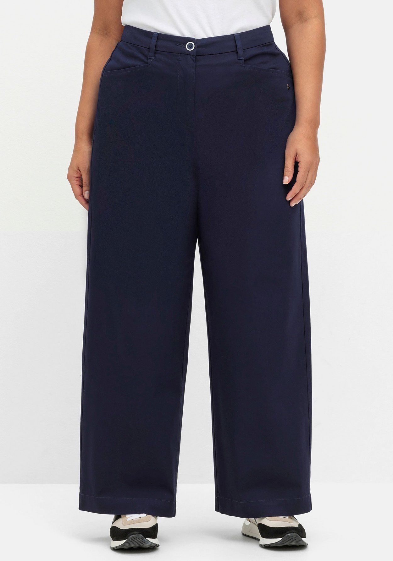 Sheego Stretch-Hose »Weite Hose im Chino-Stil, aus leichtem Twill«