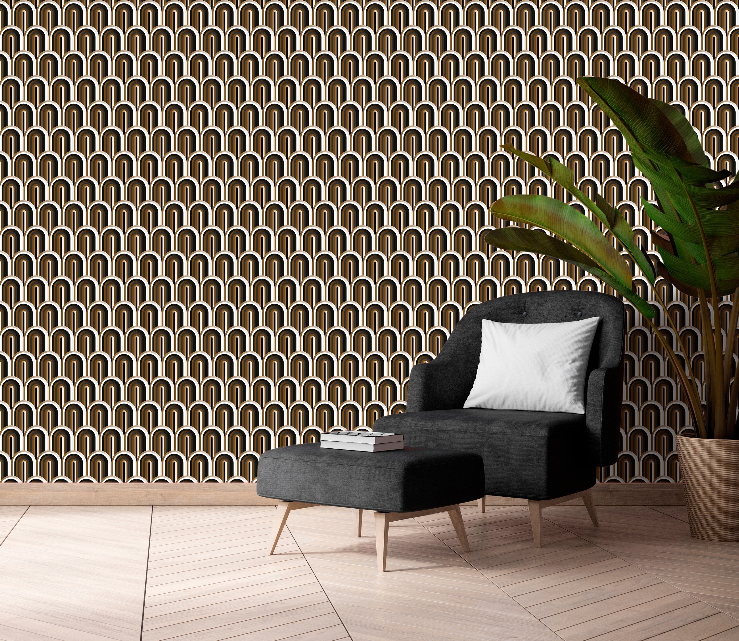 queence Vinyltapete »Auri« Farbverlauf | abstrakt | bedruckt | gemustert glatt 90x250cm, selbstklebend, kinderleichte Anbringung, , Sticker