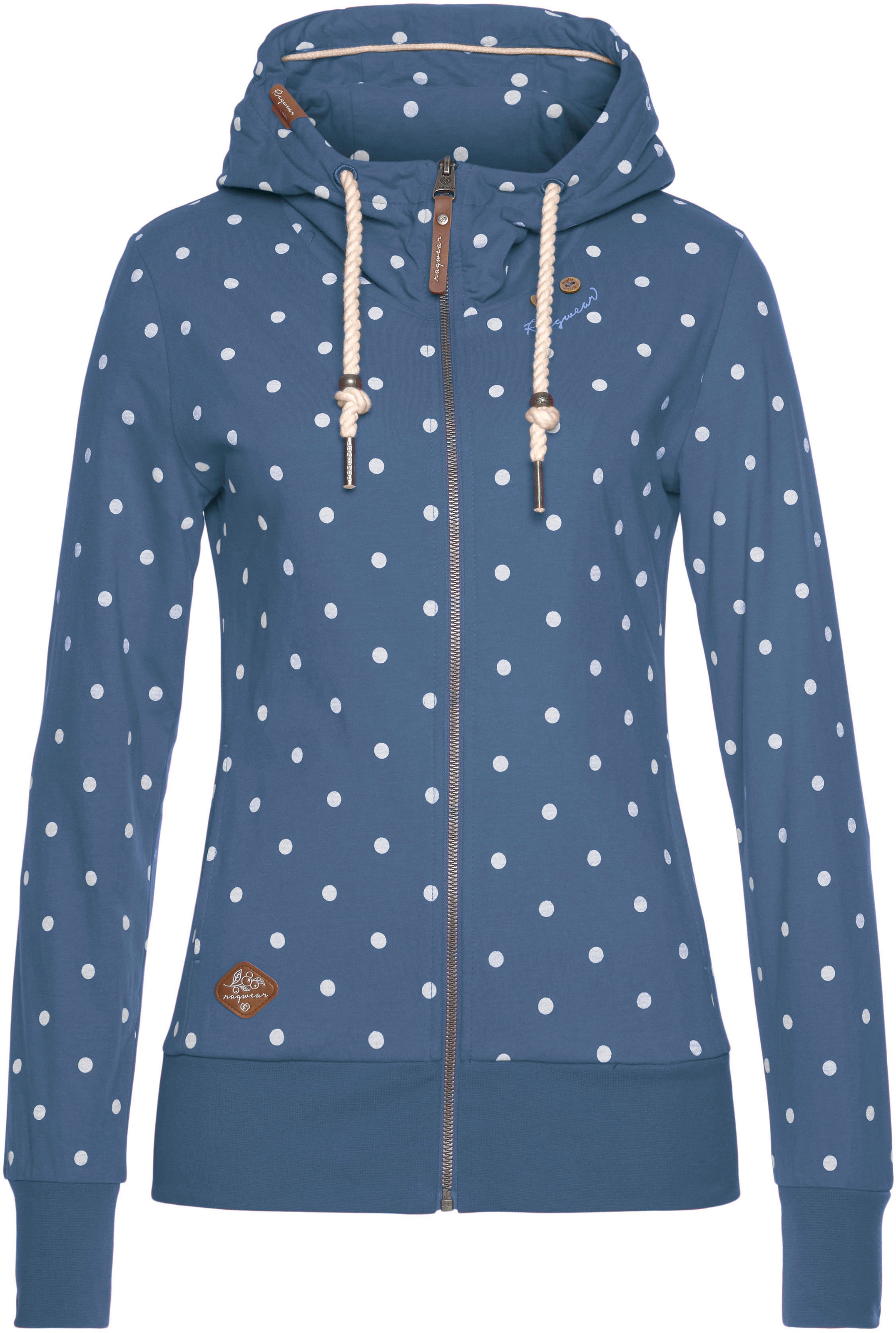 Ragwear Funktions-Kapuzensweatjacke »PAYA DOTS O«, mit Allover-Dots-Print Design