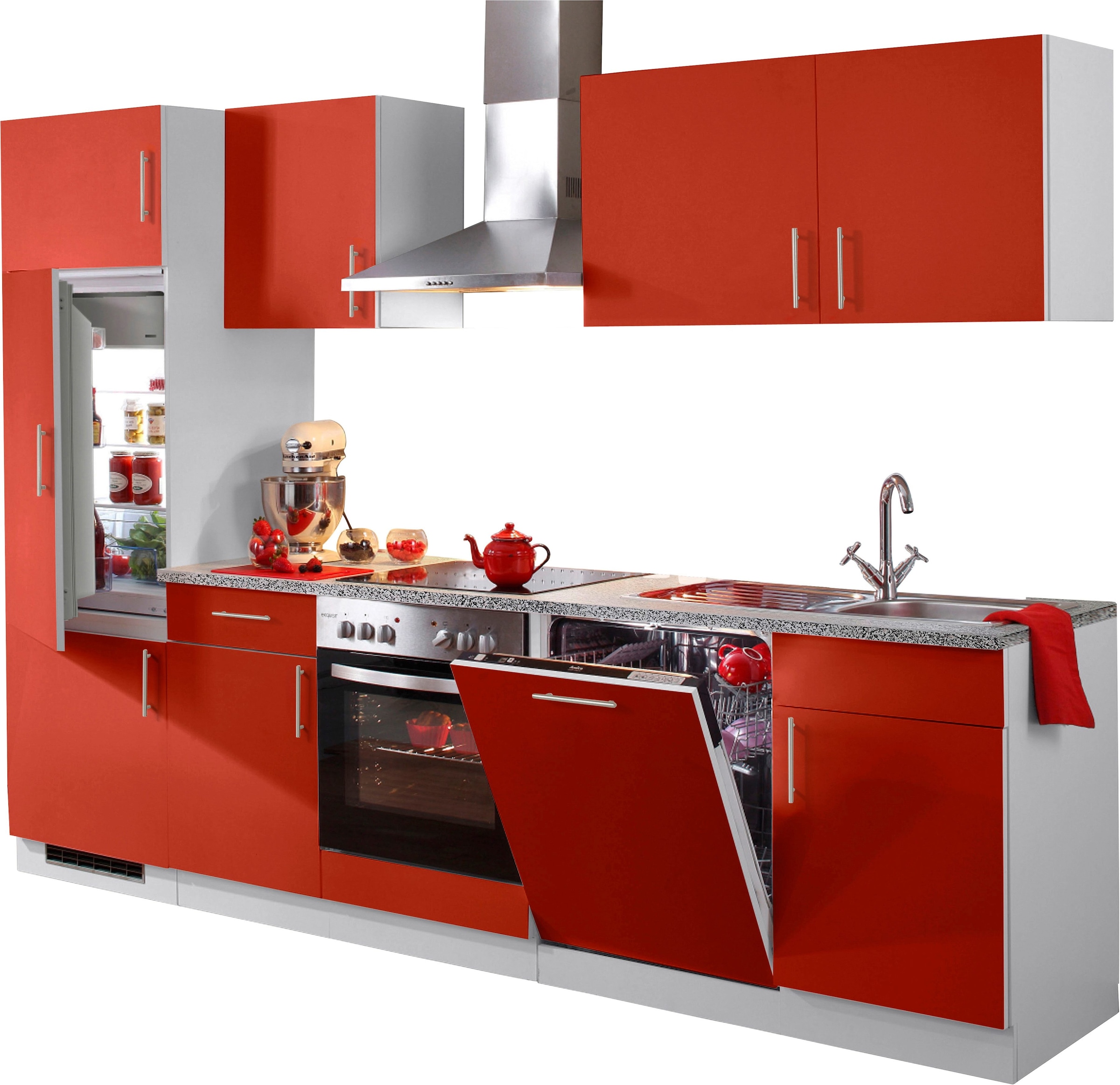 wiho Küchen Küchenzeile »Kiel«, mit bestellen Geschirrspüler, OTTO Breite 280 inkl. E-Geräten, online bei cm