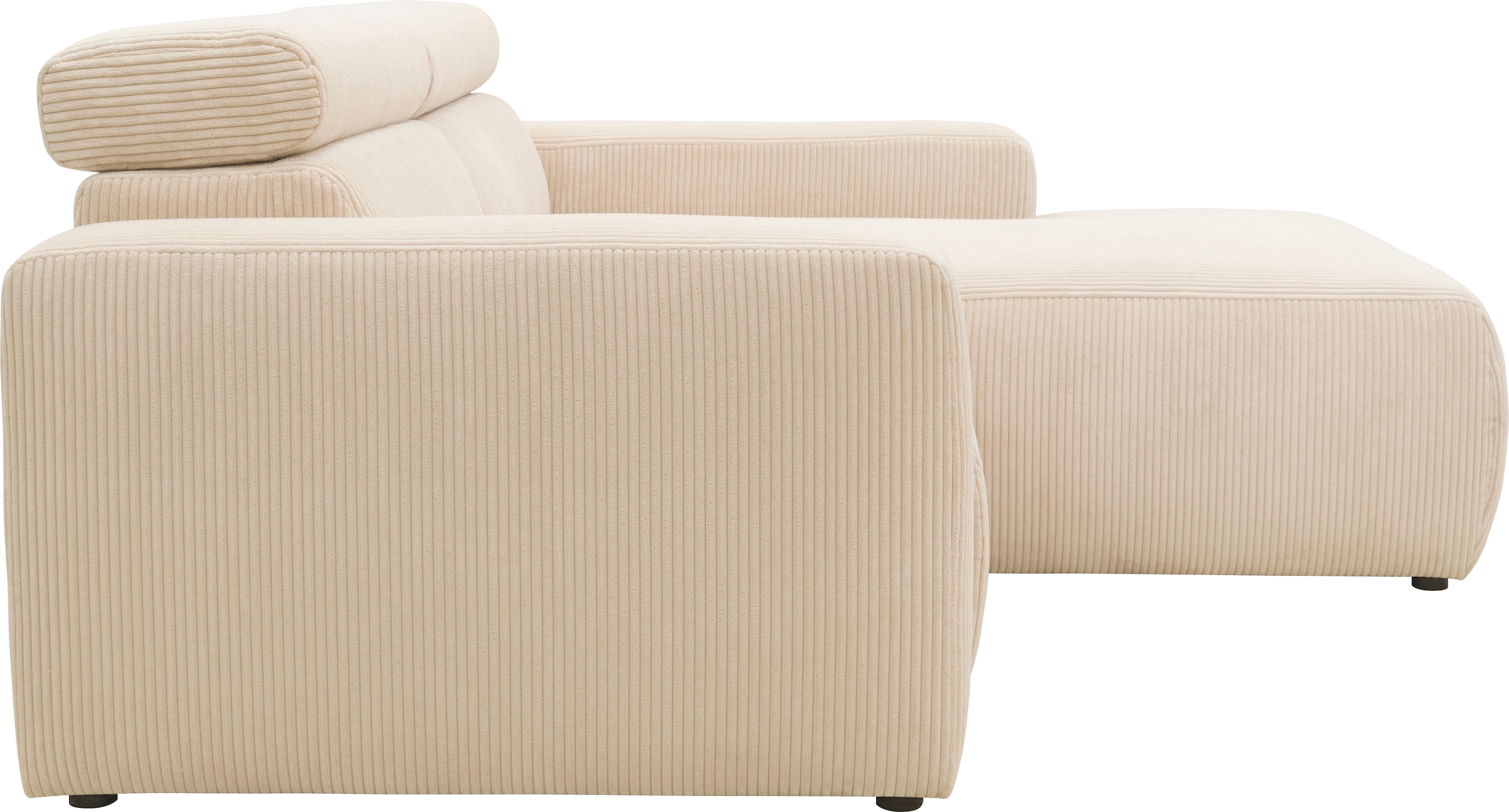 DOMO collection Ecksofa »Brandon kleine Ausführung B/T/H: 214/100/80 cm«, Mit Kopfteilverstellung, auch in Leder und Cord, L-Form