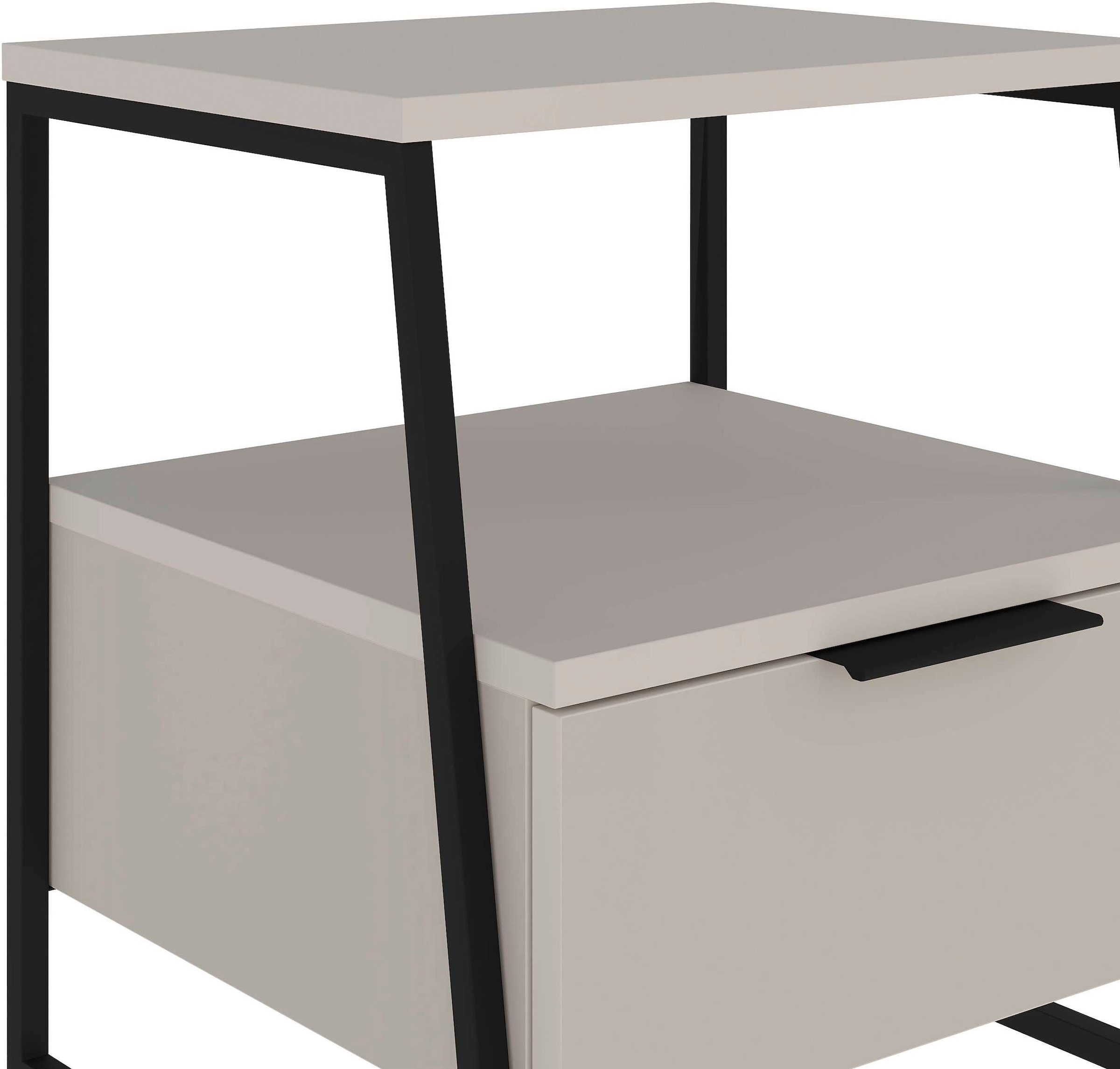 Decortie Nachttisch »PAL NACHTTISCH MIT SCHUBLADEN«, (Packung, 1 St.), Leichte Montage, Lagerung, Platzsparend