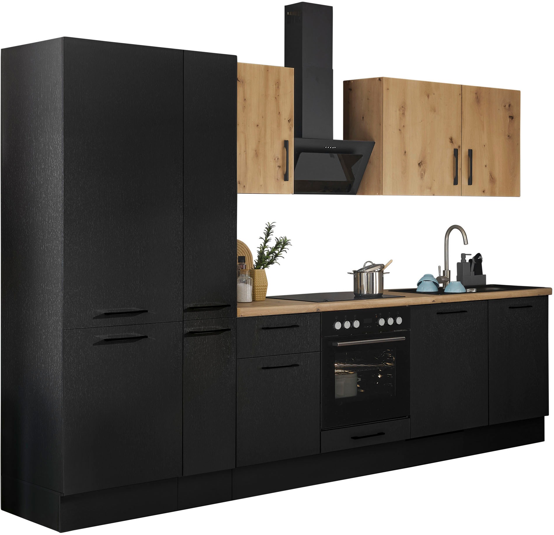 BASIC by Balculina Küchenzeile »Turin« Breite 310 cm, wahlweise mit E-Geräten