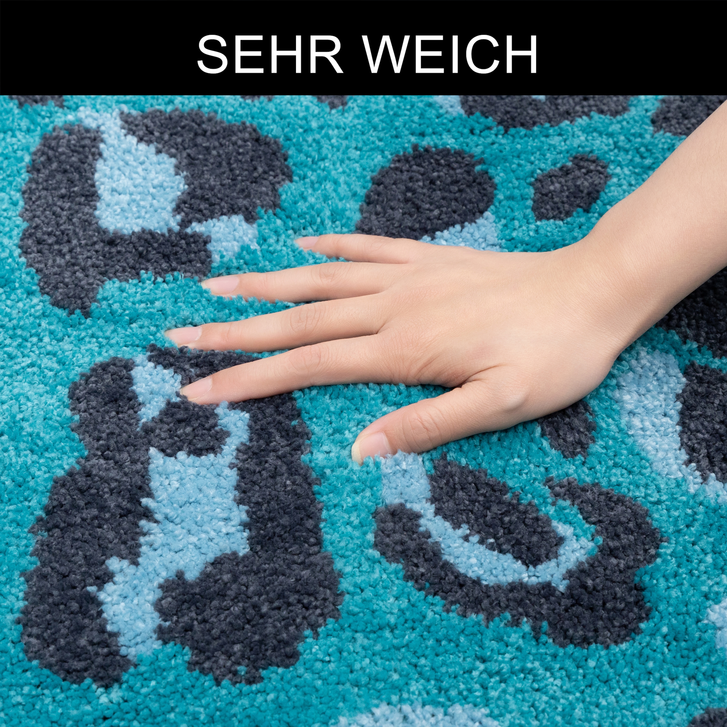 OTTO home Badematte »Regona Leo, Badvorleger, Badezimmer Teppich, Duschvorleger« Höhe 10 mm rutschhemmend beschichtet fußbodenheizungsgeeignet | schnell trocknend Leoparden-Muster, Animal Print, modern